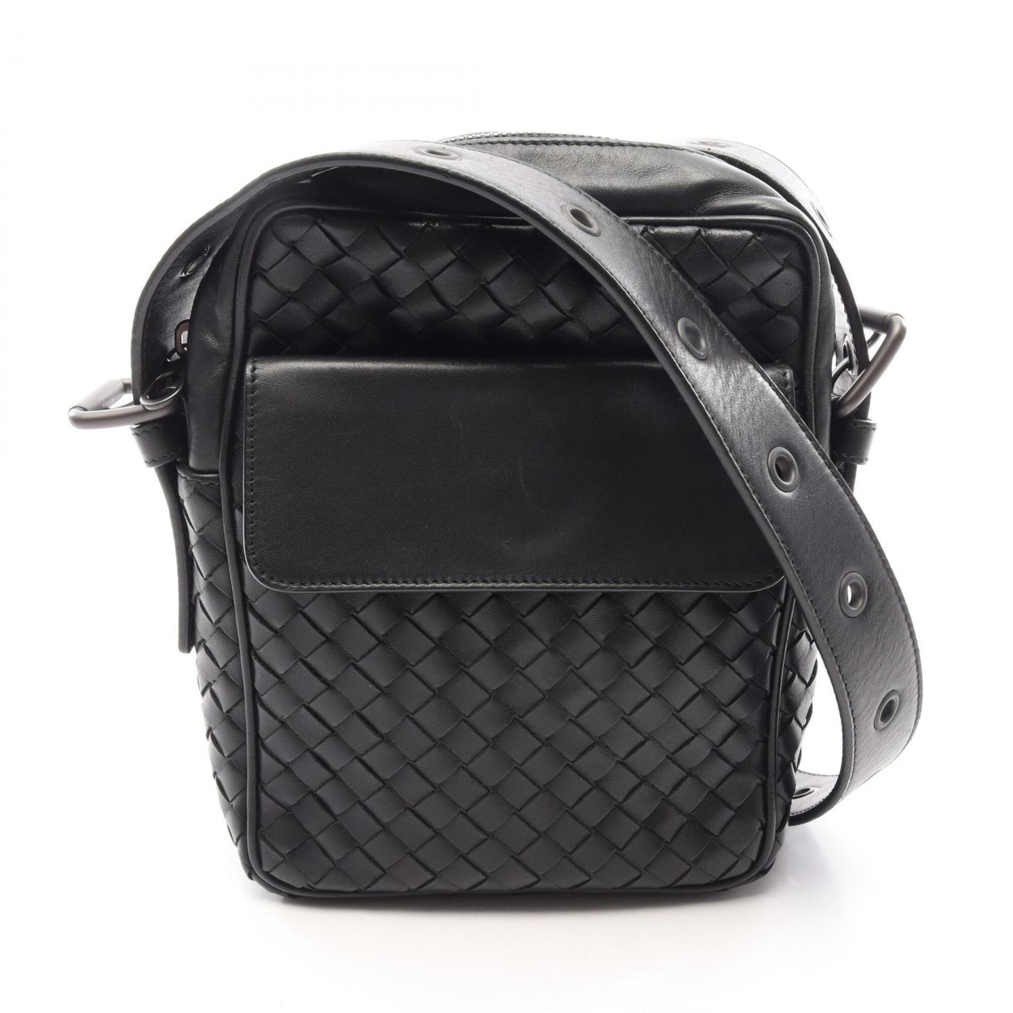 Bottega Veneta Black Intrecciato Handbag Shoulder Bag (Pre-Owned)