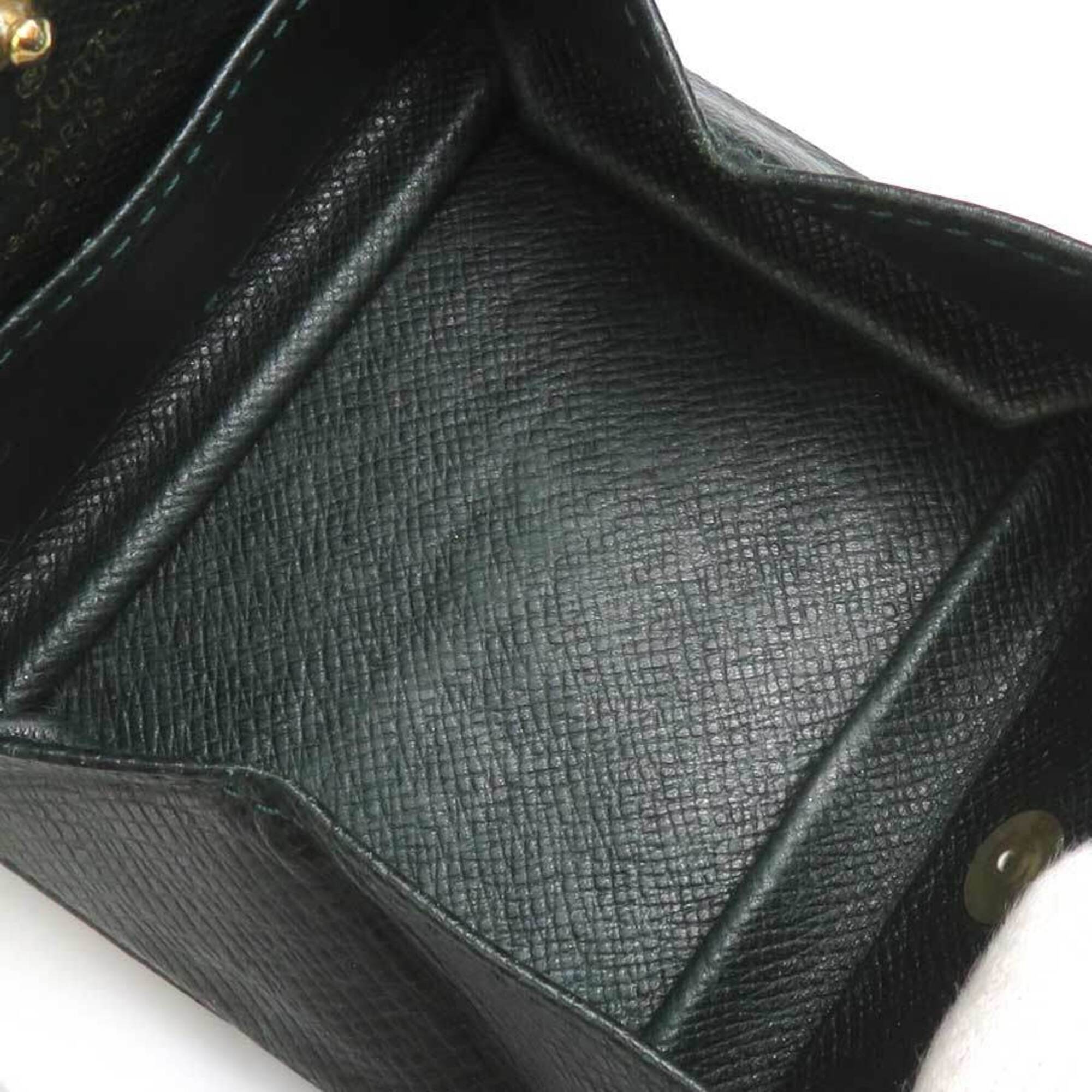 Louis Vuitton Dark Green Taiga Leather Coin Purse/Coin Case (Pre-Owned)