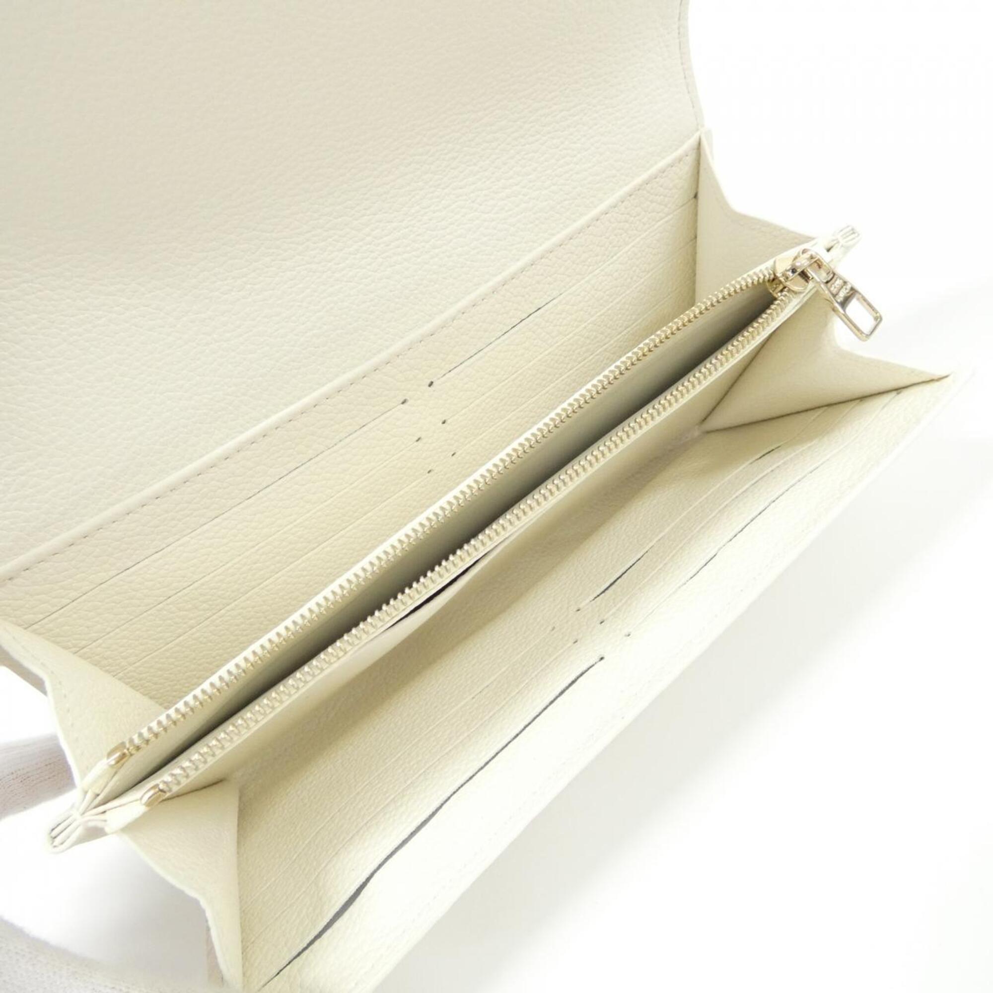 Louis Vuitton Green White Leather Long Wallet (Bi-Fold) (Pre-Owned)