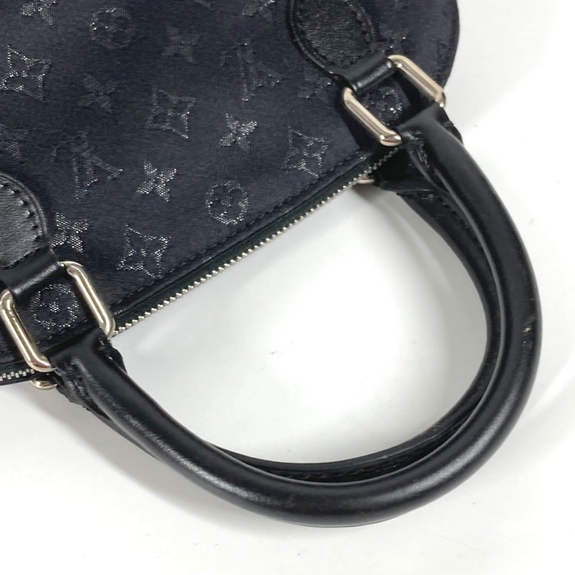 Louis Vuitton Black Noir Satin Leather Handbag (Pre-Owned)