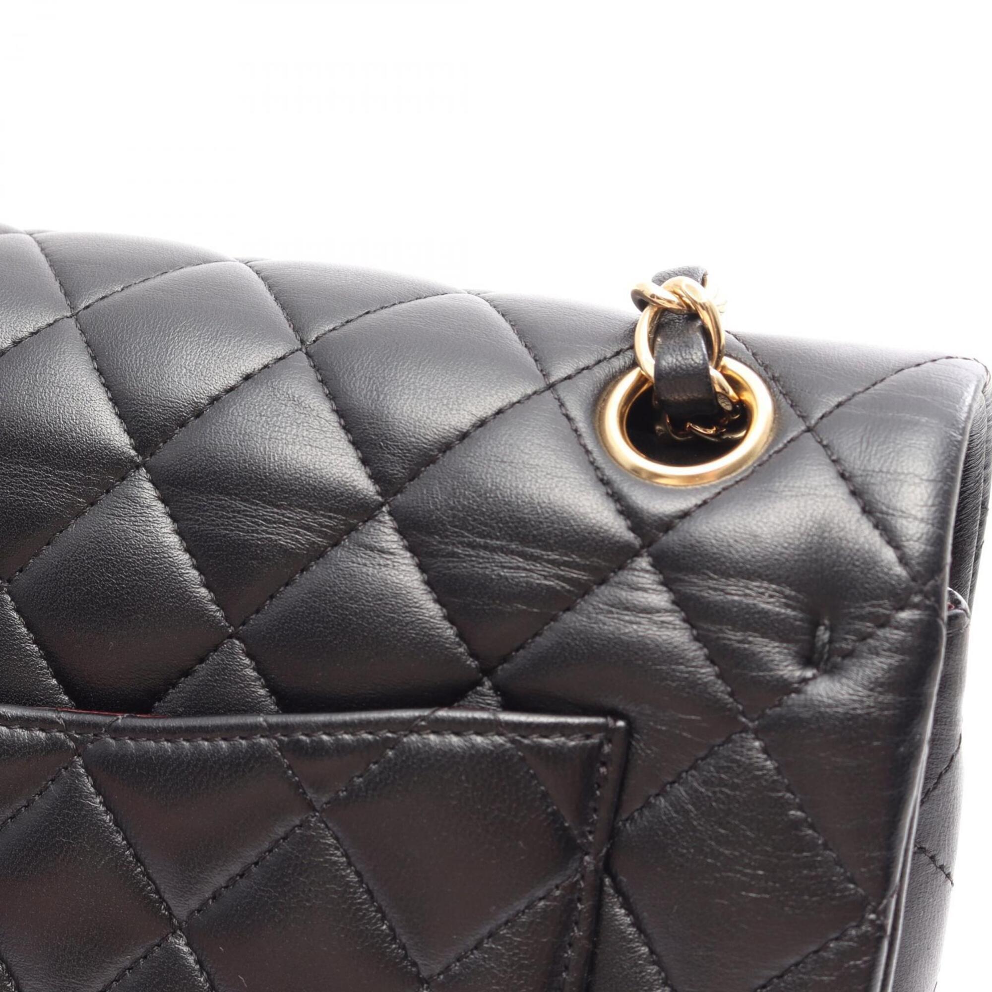Chanel Black Leather Handbag Shoulder Bag (Pre-Owned)