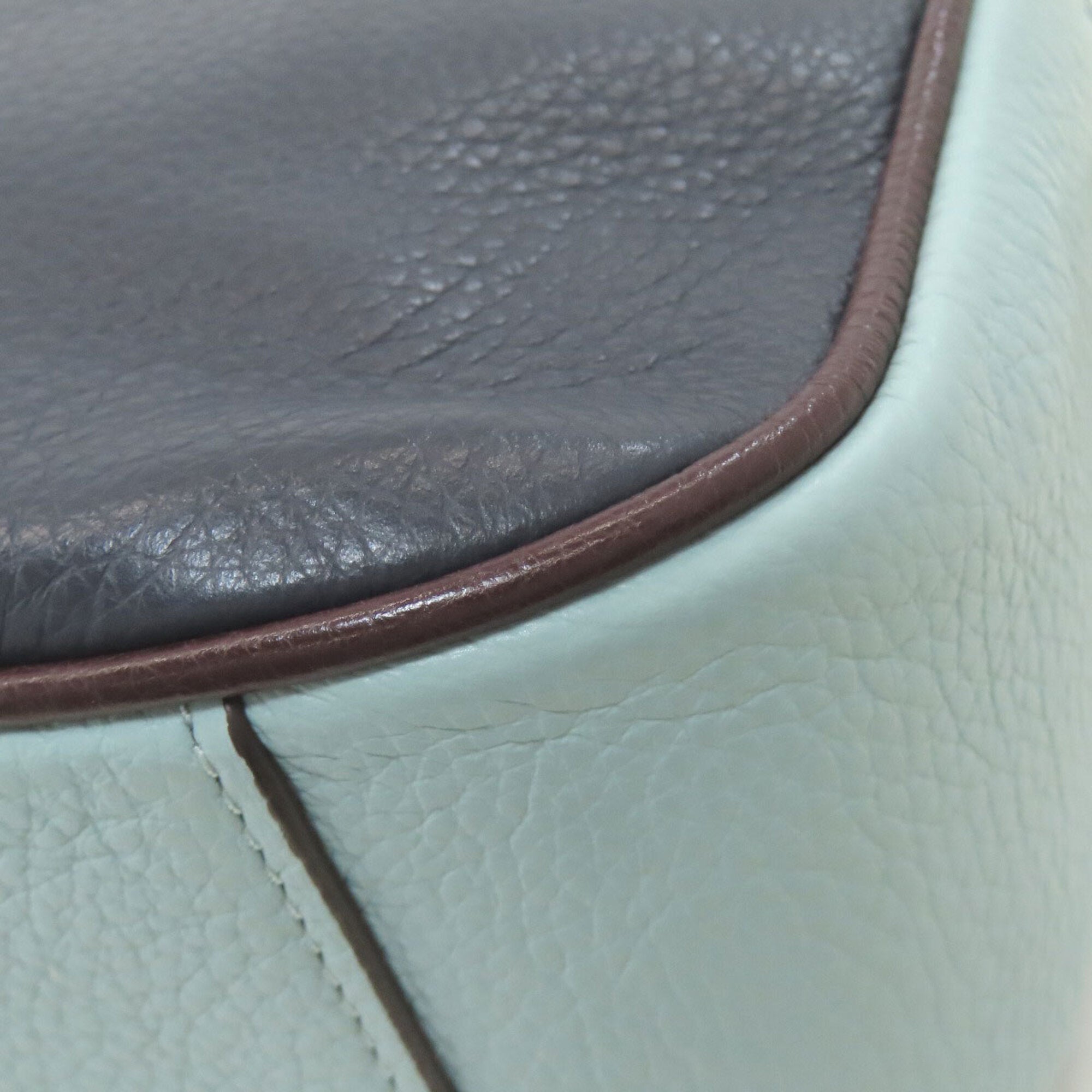 Coach Light Blue Navy White Leather Shoulder Bag (Pre-Owned)