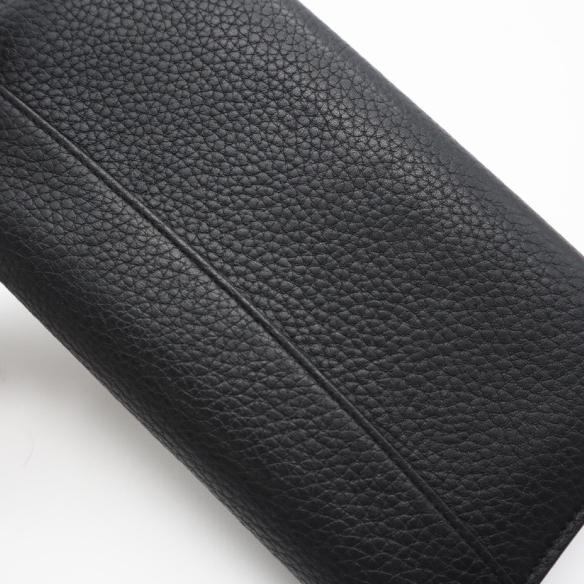 Louis Vuitton Black Leather Long Wallet (Bi-Fold) (Pre-Owned)