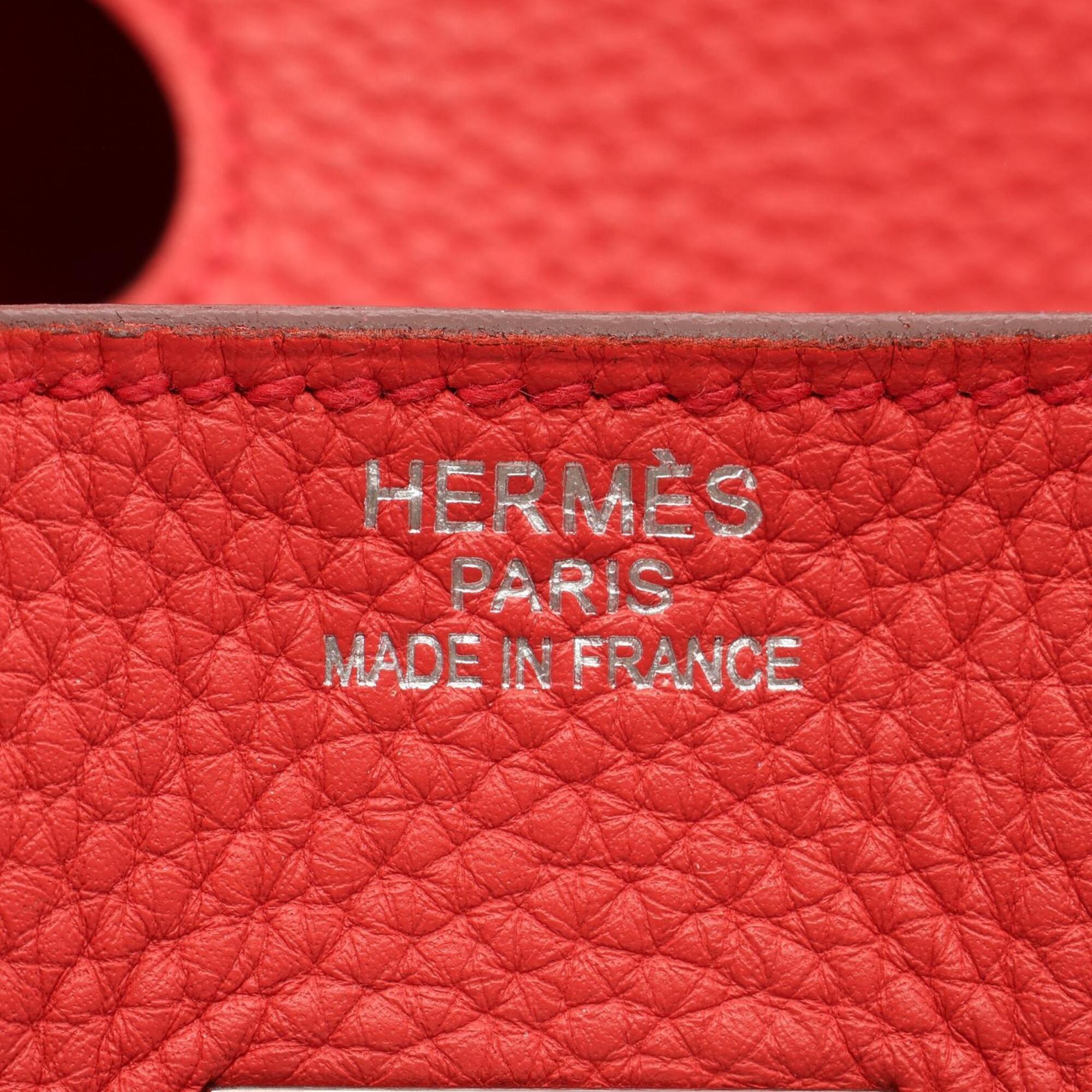 Hermes Bougainvillier Pink Taurillon Clemence Leather Leather Handbag (Pre-Owned)