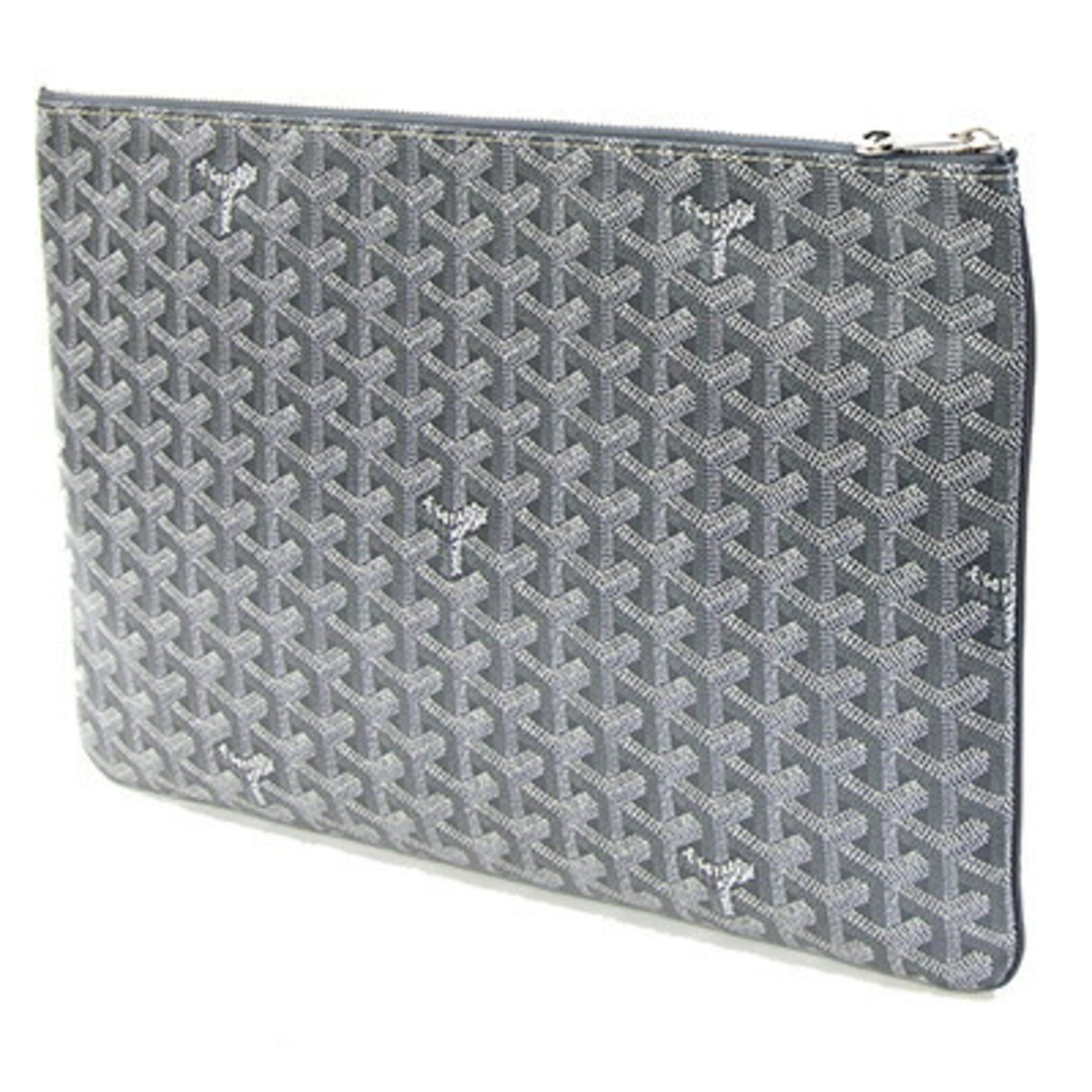Goyard Gray Coated Canvas Leather Clutch Bag Pouch (Pre-Owned)