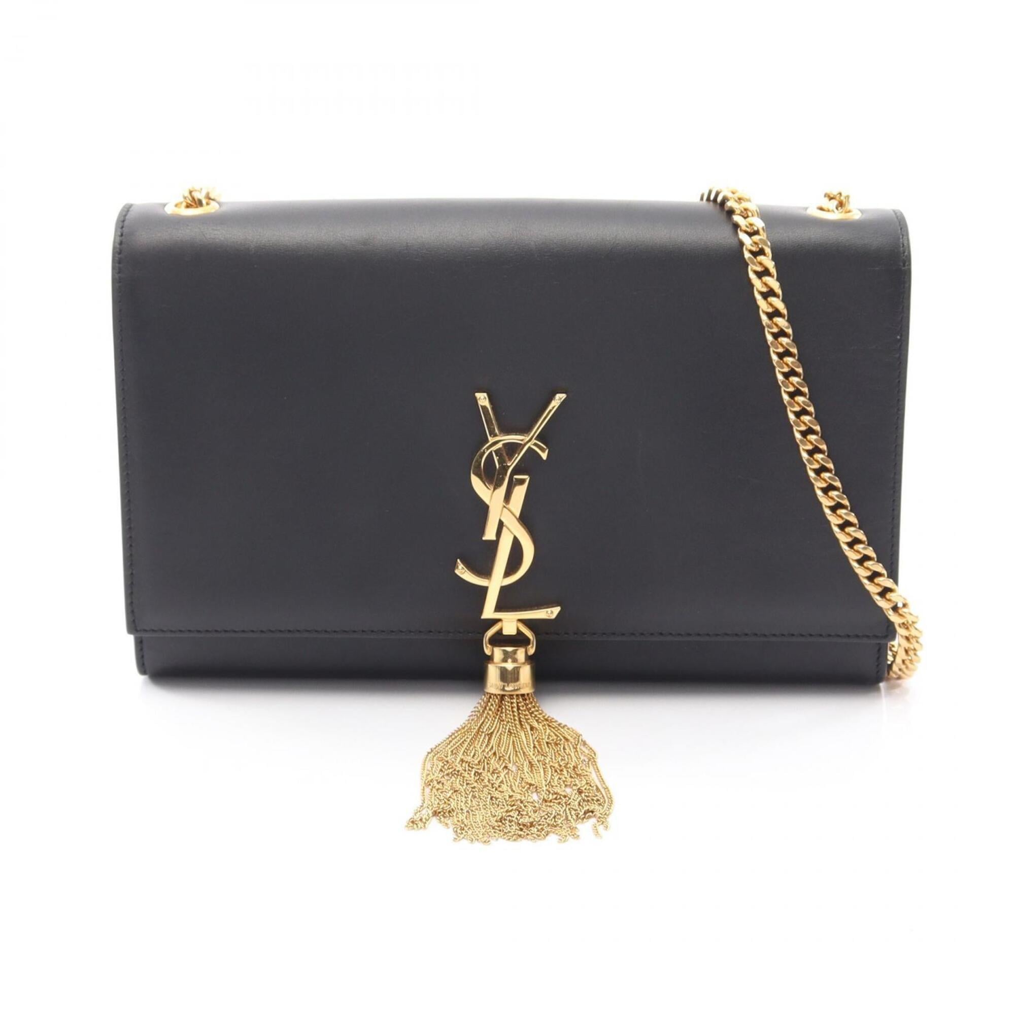 Saint Laurent Black Leather Handbag Shoulder Bag (Pre-Owned)
