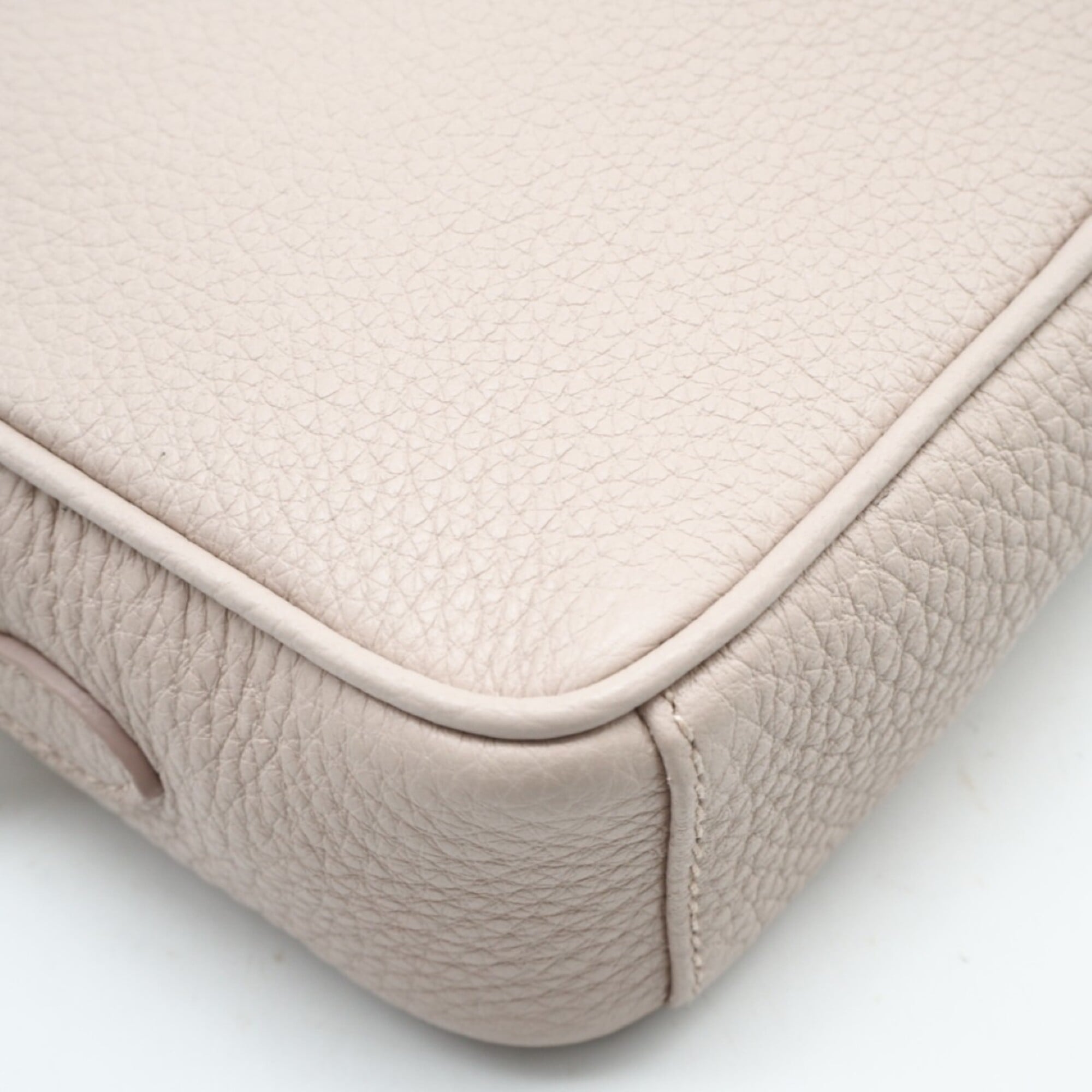 Prada Pink Beige Leather Shoulder Bag (Pre-Owned)