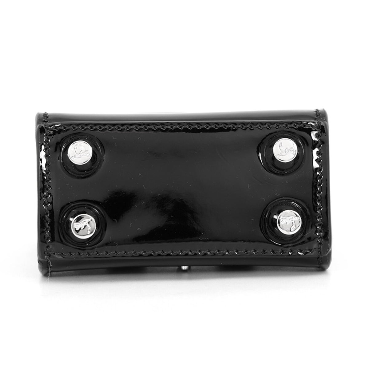 Christian Louboutin Black Patent Leather Handbag Shoulder Bag (Pre-Owned)