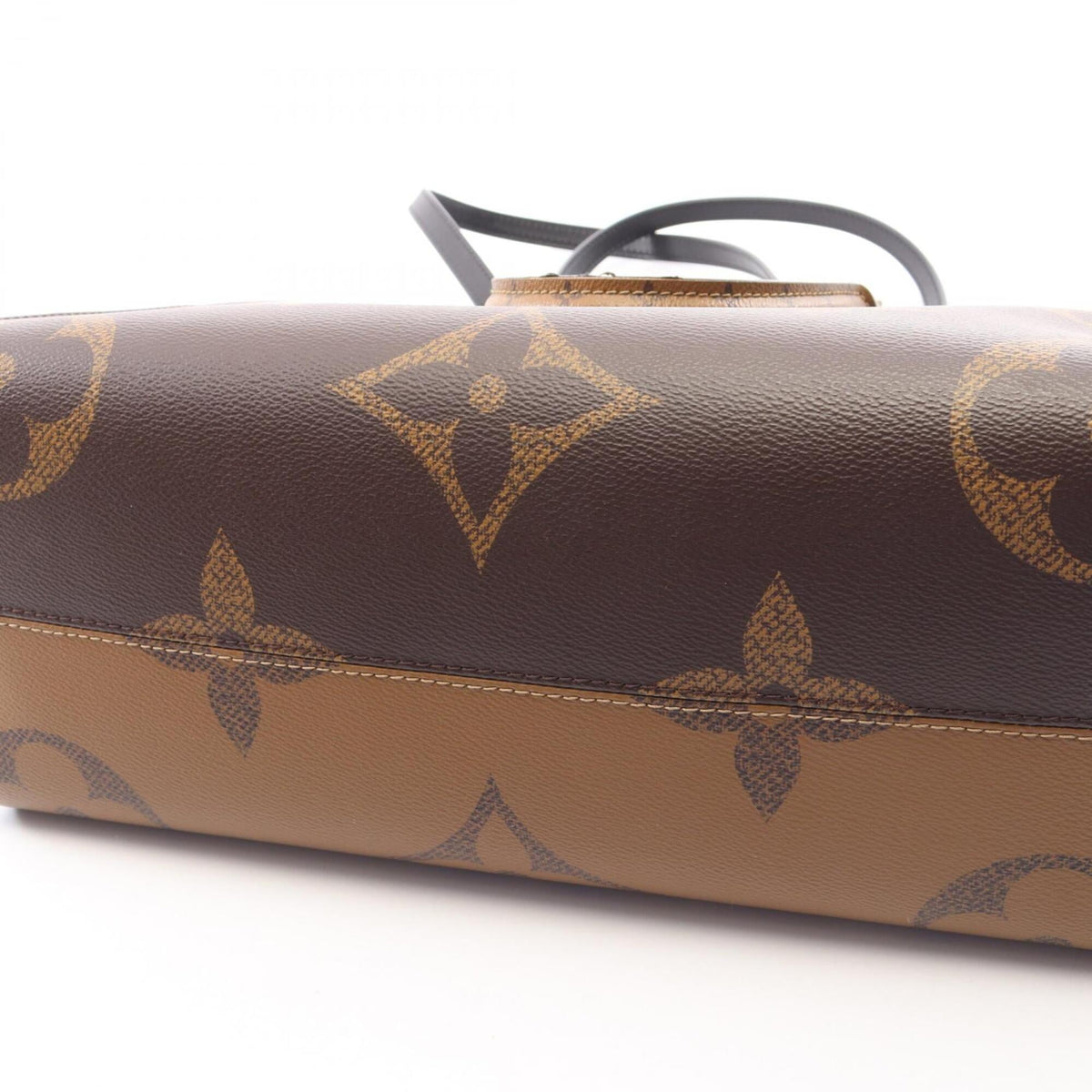 Louis Vuitton Beige Brown Monogram Coated Canvas Leather Handbag Tote Bag (Pre-Owned)