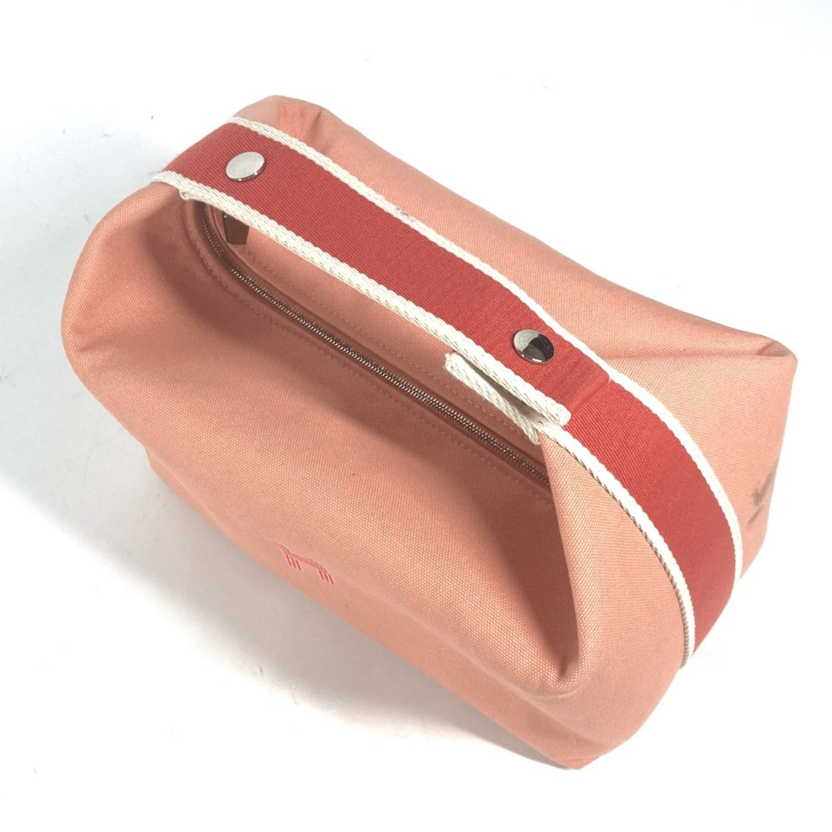 Hermes Pink Canvas Handbag Pouch Vanity Bag (Pre-Owned)