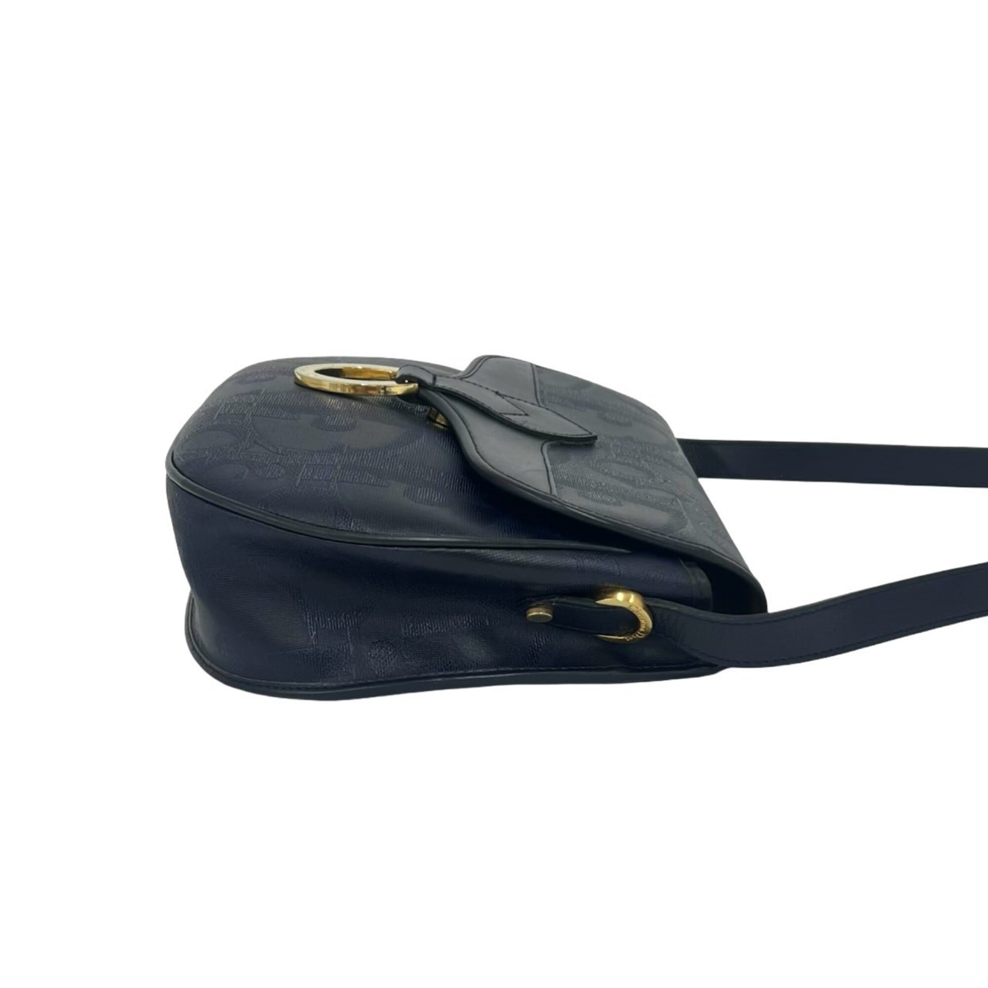 Christian Dior Navy Leather Pvc Pochette Shoulder Bag (Pre-Owned)