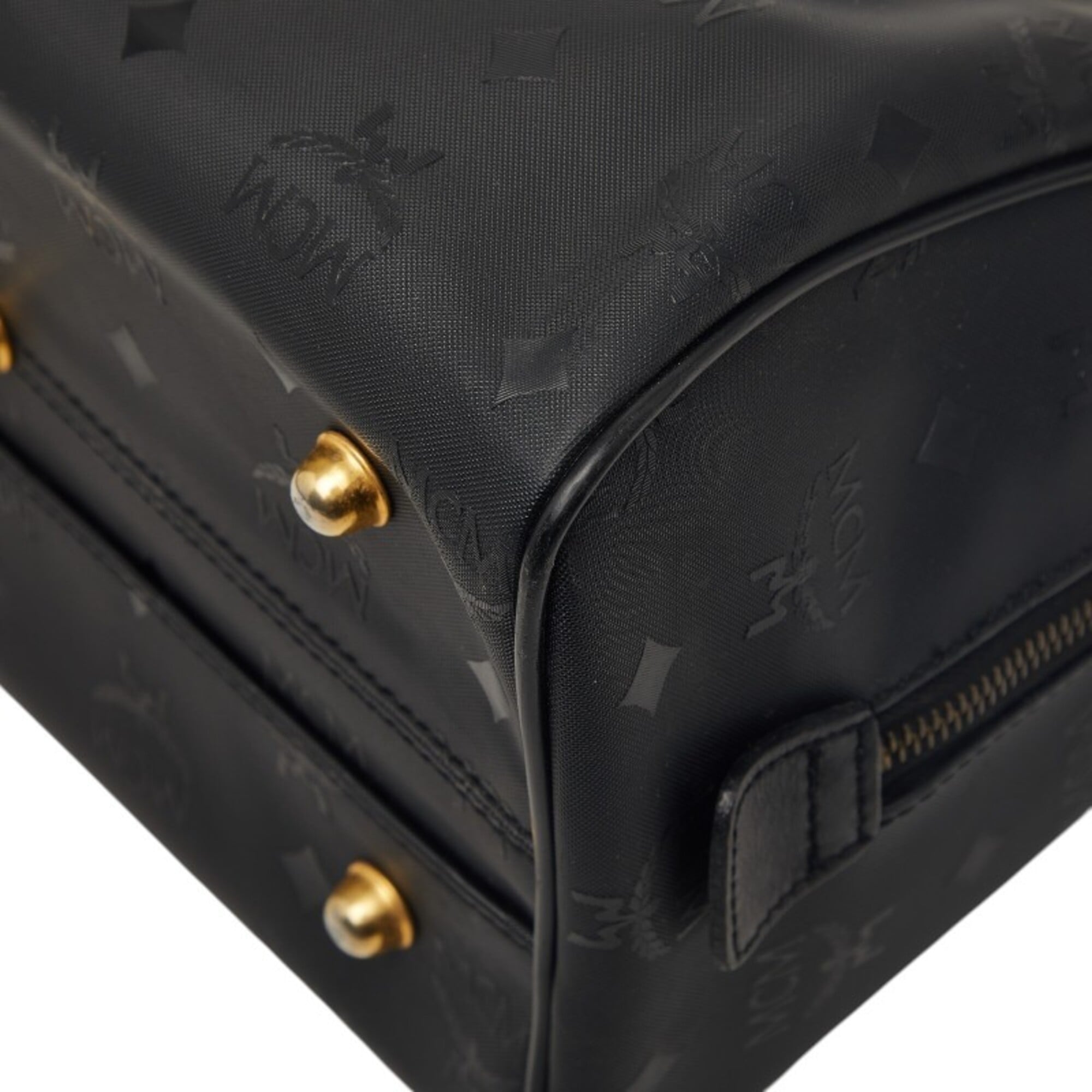 Mcm Black Nylon Leather Handbag Shoulder Bag (Pre-Owned)
