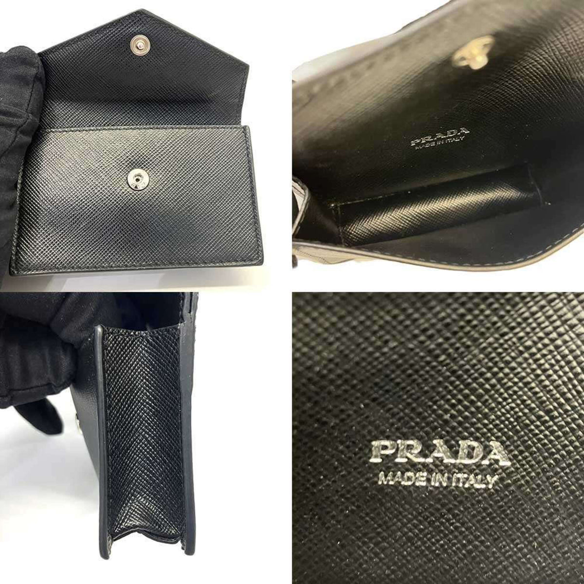 Prada Black Saffiano Triangle Shoulder Bag (Pre-Owned)