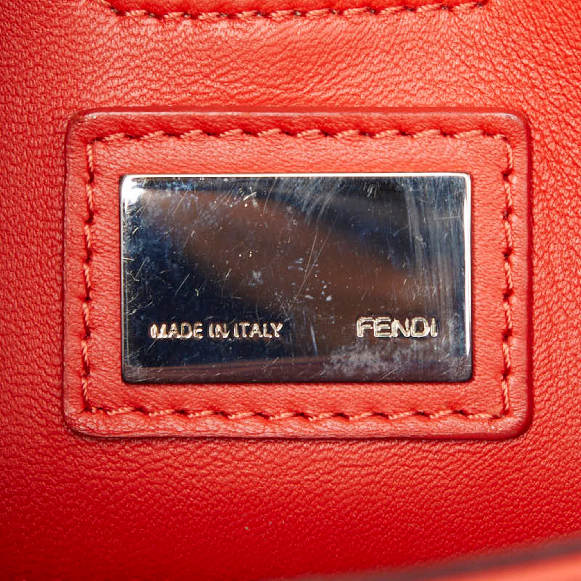 Fendi Bordeaux Red Color Leather Shoulder Bag (Pre-Owned)