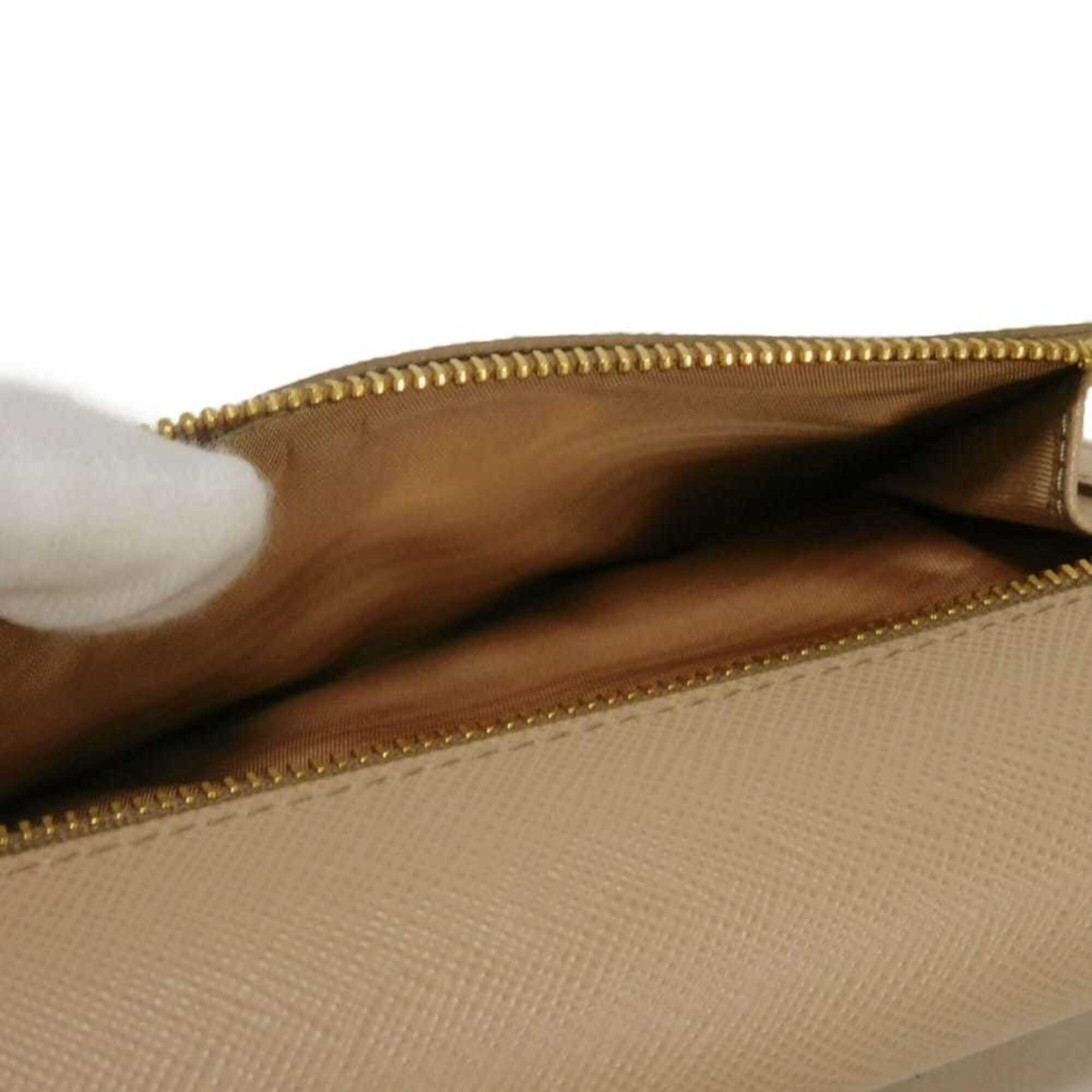 Prada Beige Saffiano Lux Long Wallet (Bi-Fold) (Pre-Owned)
