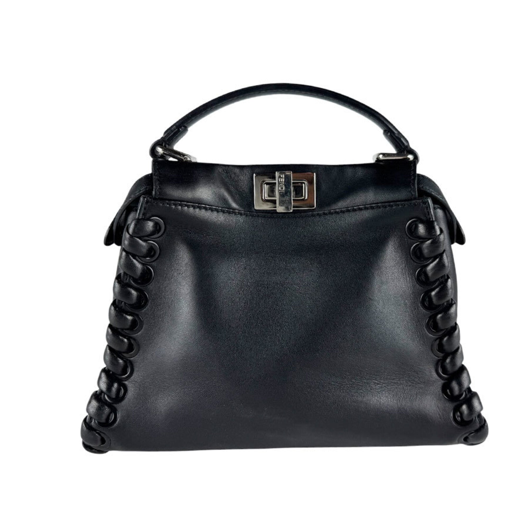Fendi Black Leather Handbag Shoulder Bag (Pre-Owned)