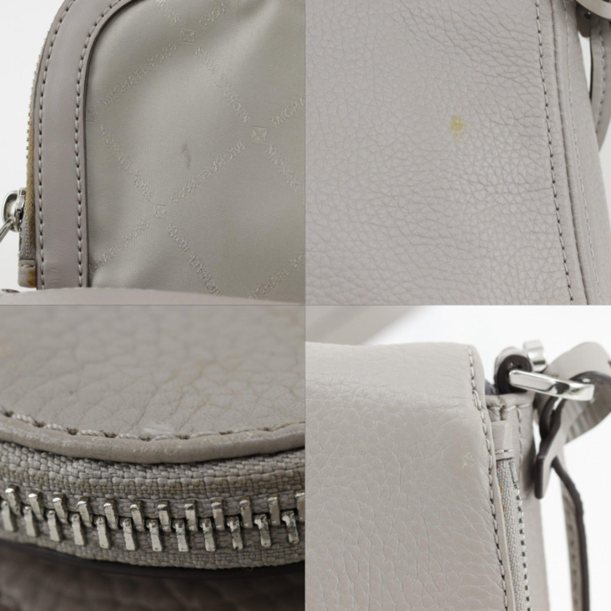 Michael Kors Gray Leather Shoulder Bag (Pre-Owned)