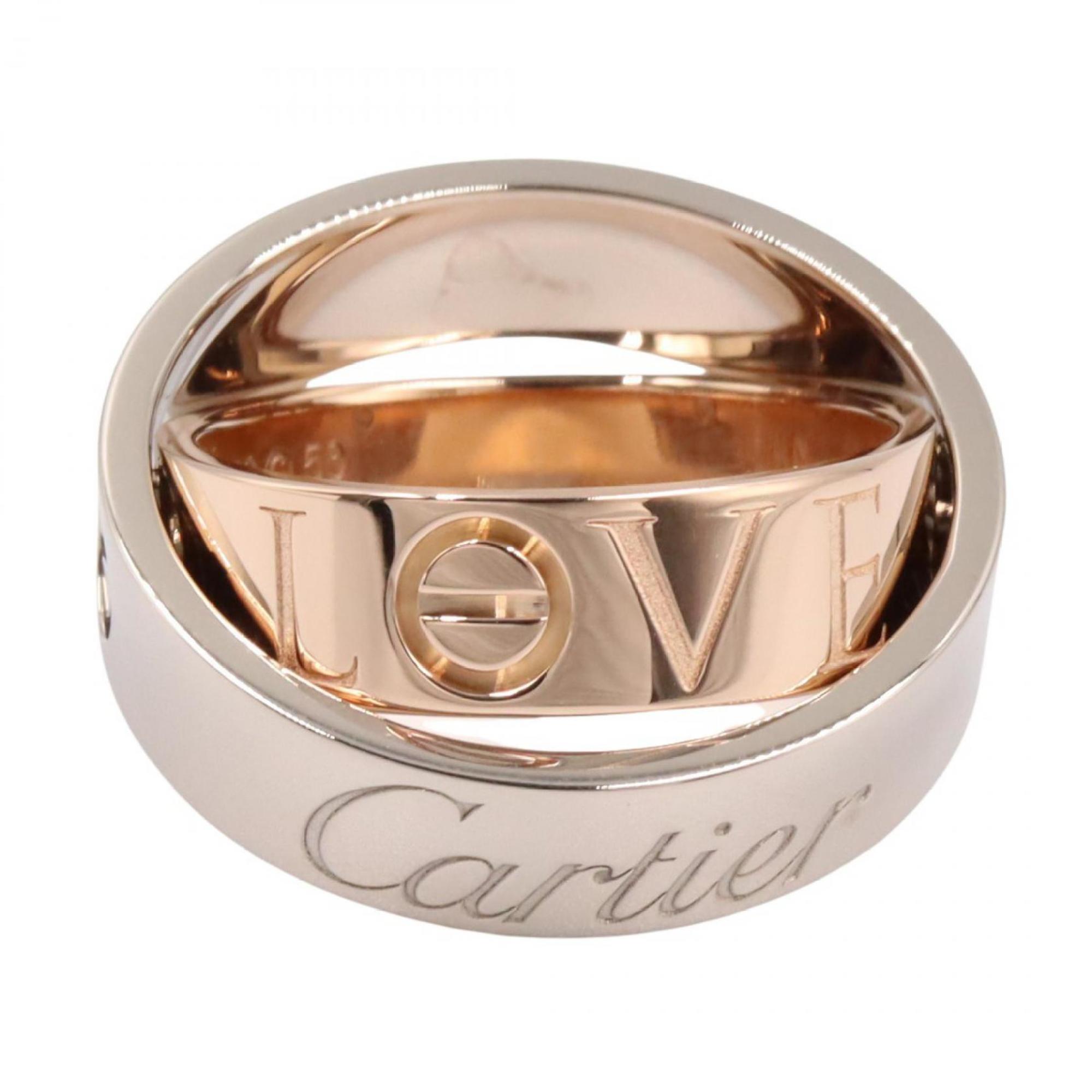 Cartier Gold Silver Pink Gold (18K) White Gold (18K) Band Ring (Pre-Owned)
