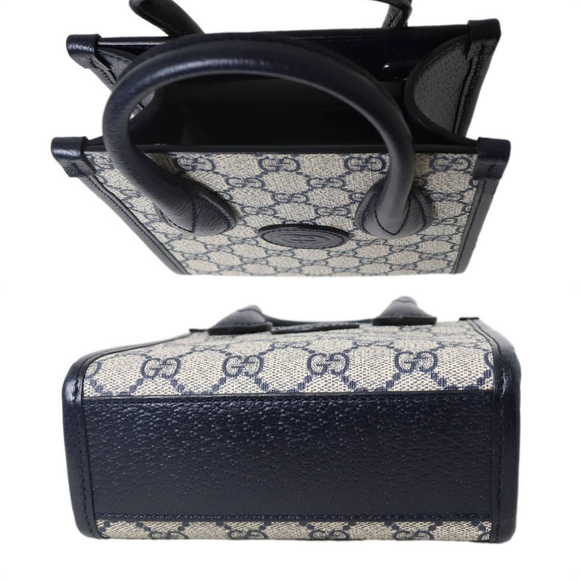 Gucci Beige Black Handbag Shoulder Bag (Pre-Owned)