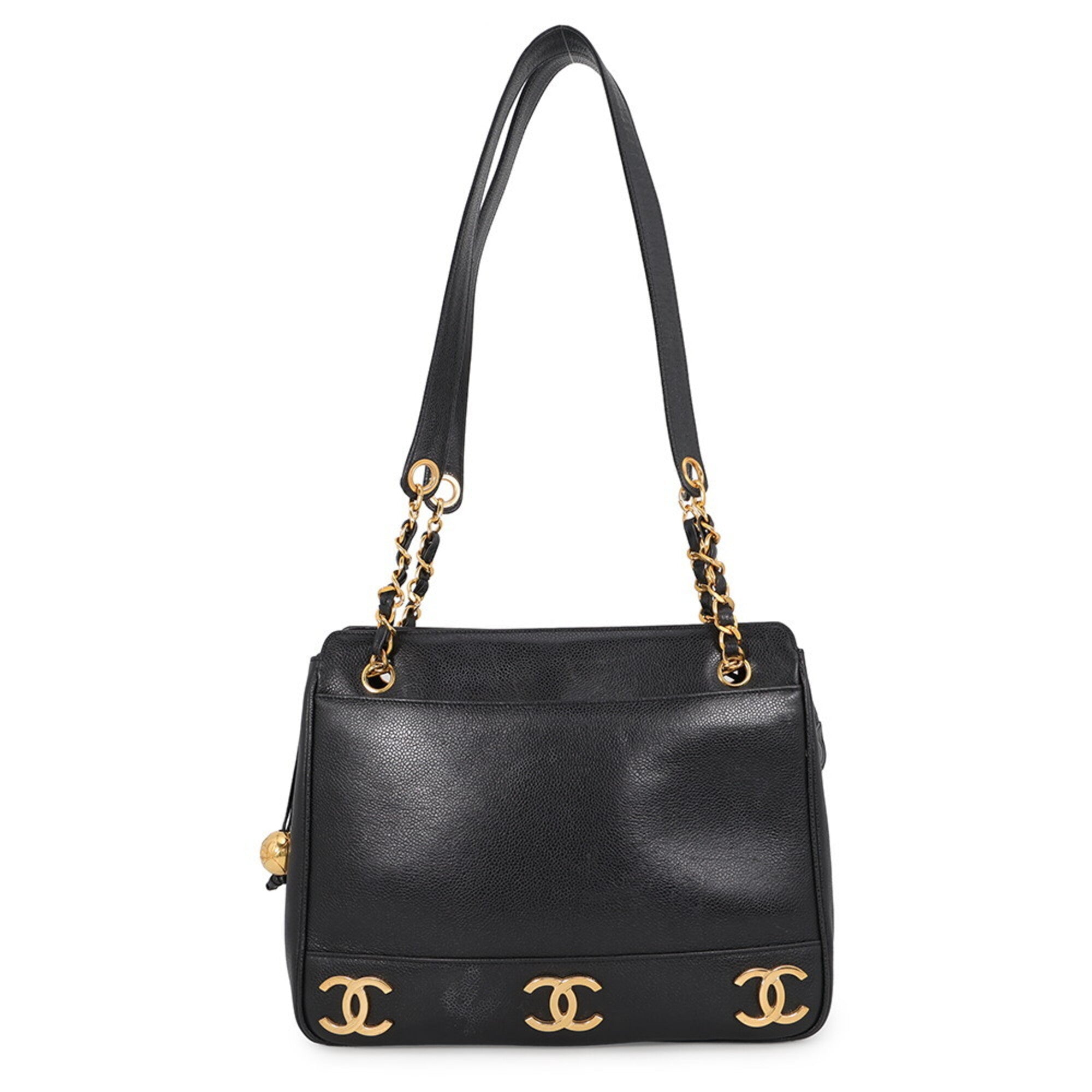 Chanel Black Grained Calfskin Tote Bag (Pre-Owned)