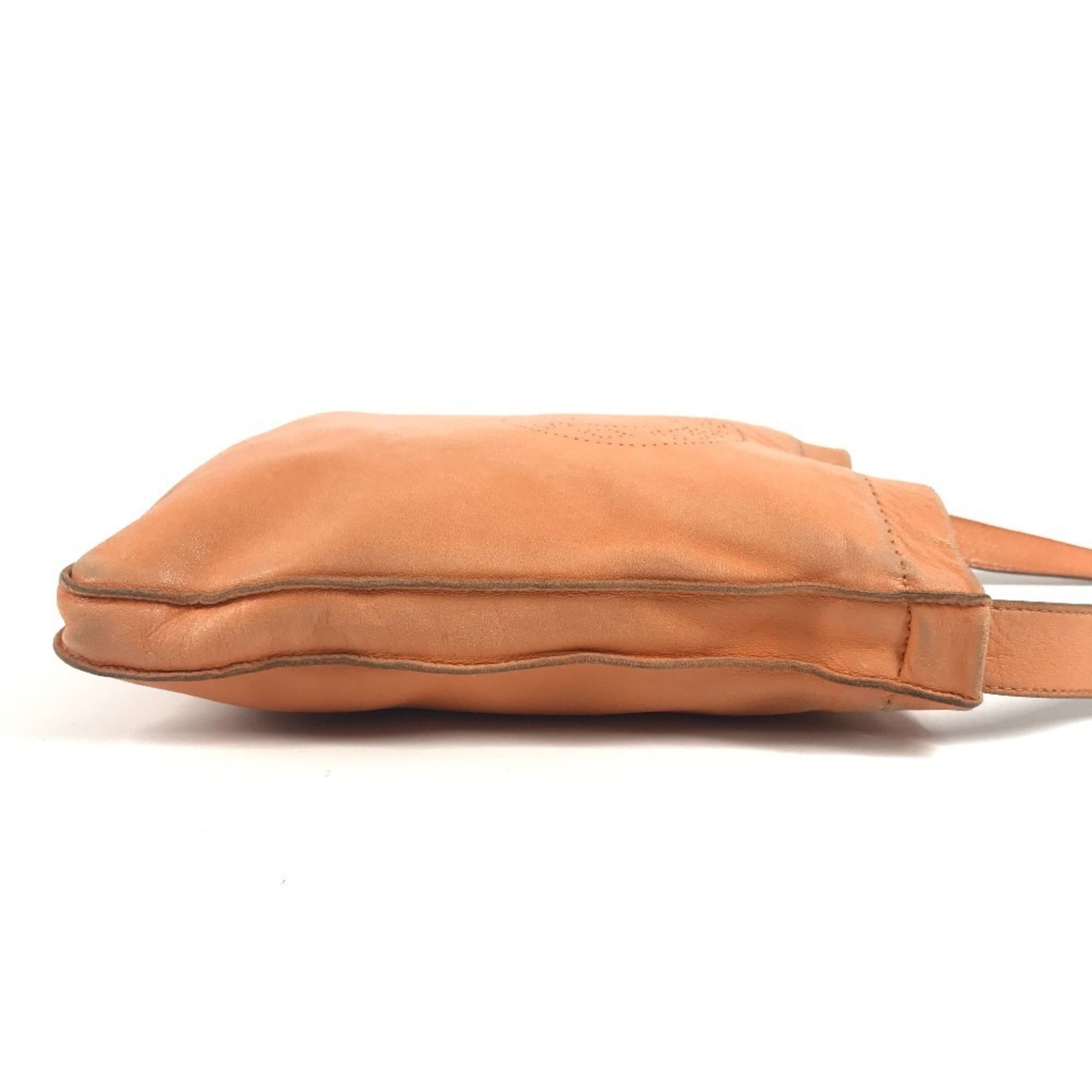 Hermes Orange Leather Pochette Shoulder Bag (Pre-Owned)