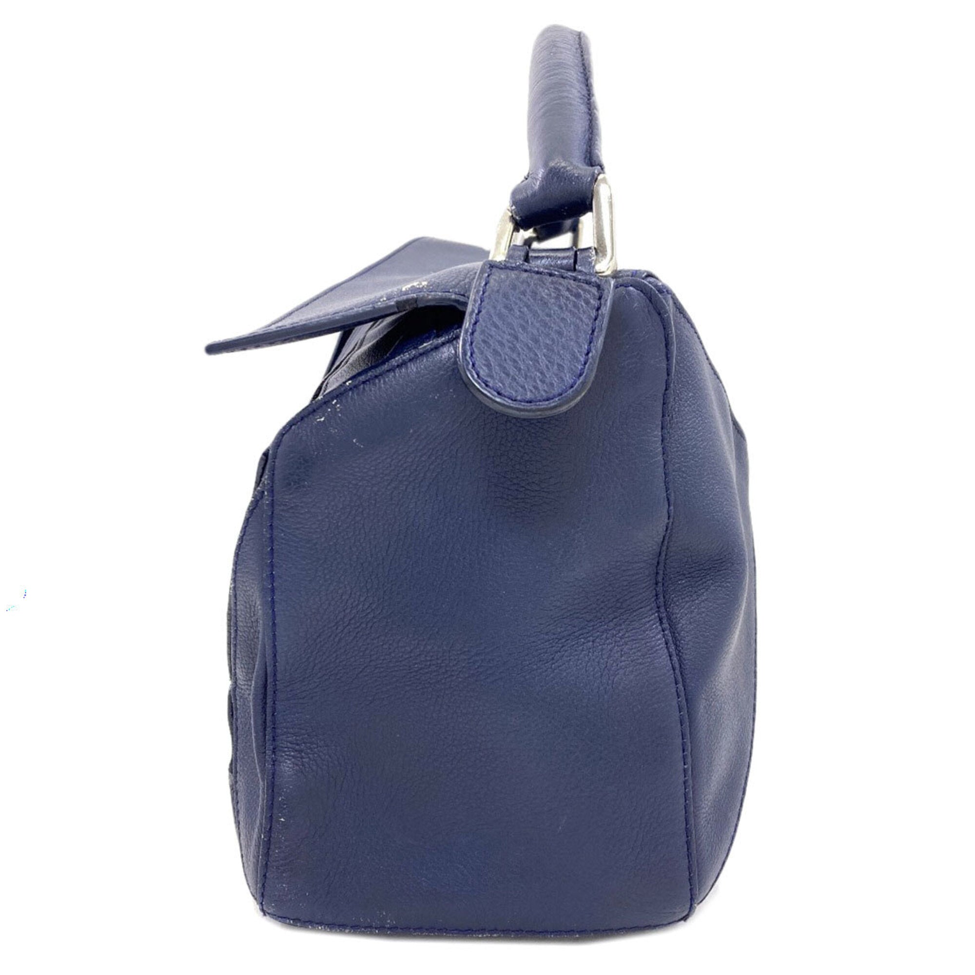 Loewe Navy Leather Handbag (Pre-Owned)