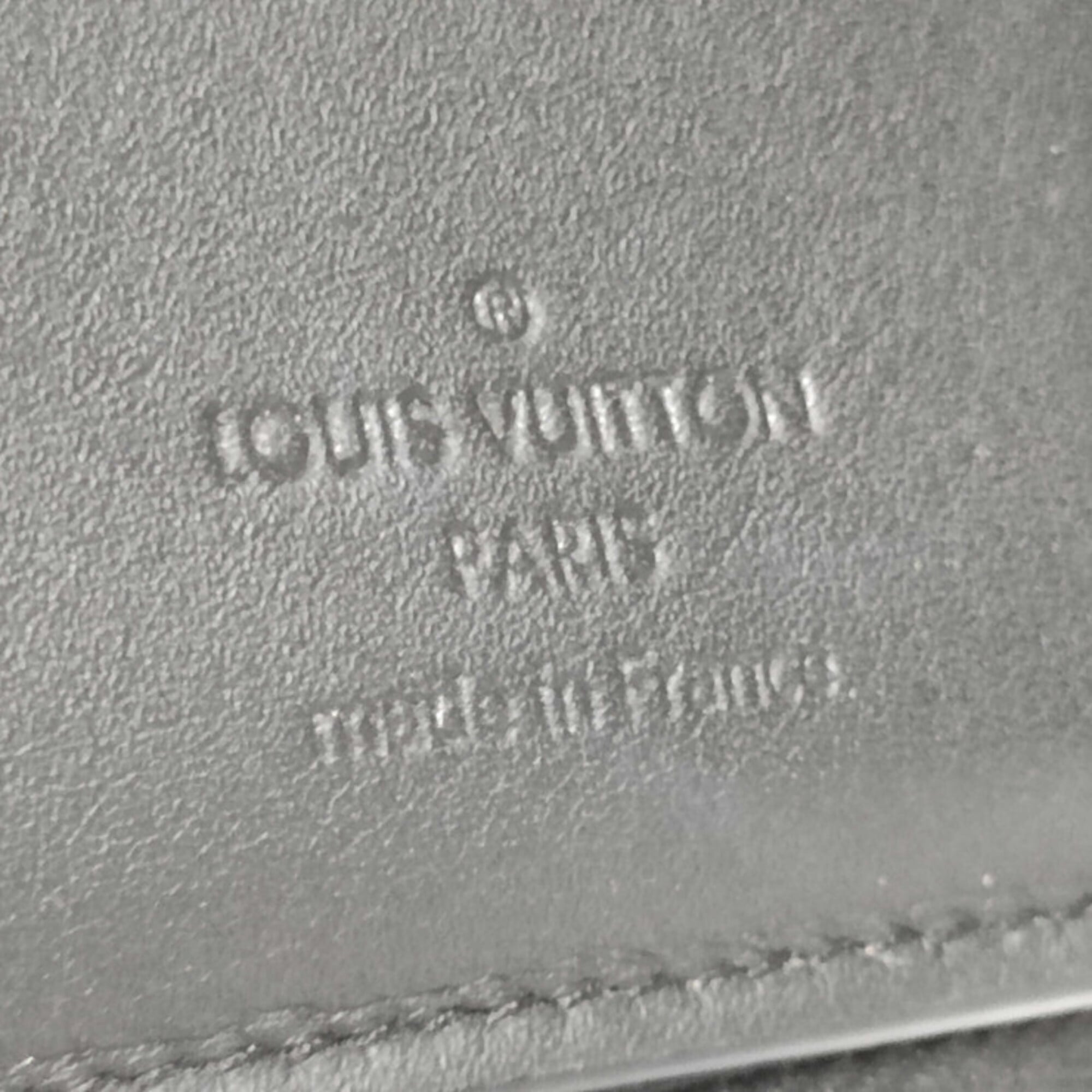 Louis Vuitton Black Leather Wallet (Tri-Fold) (Pre-Owned)
