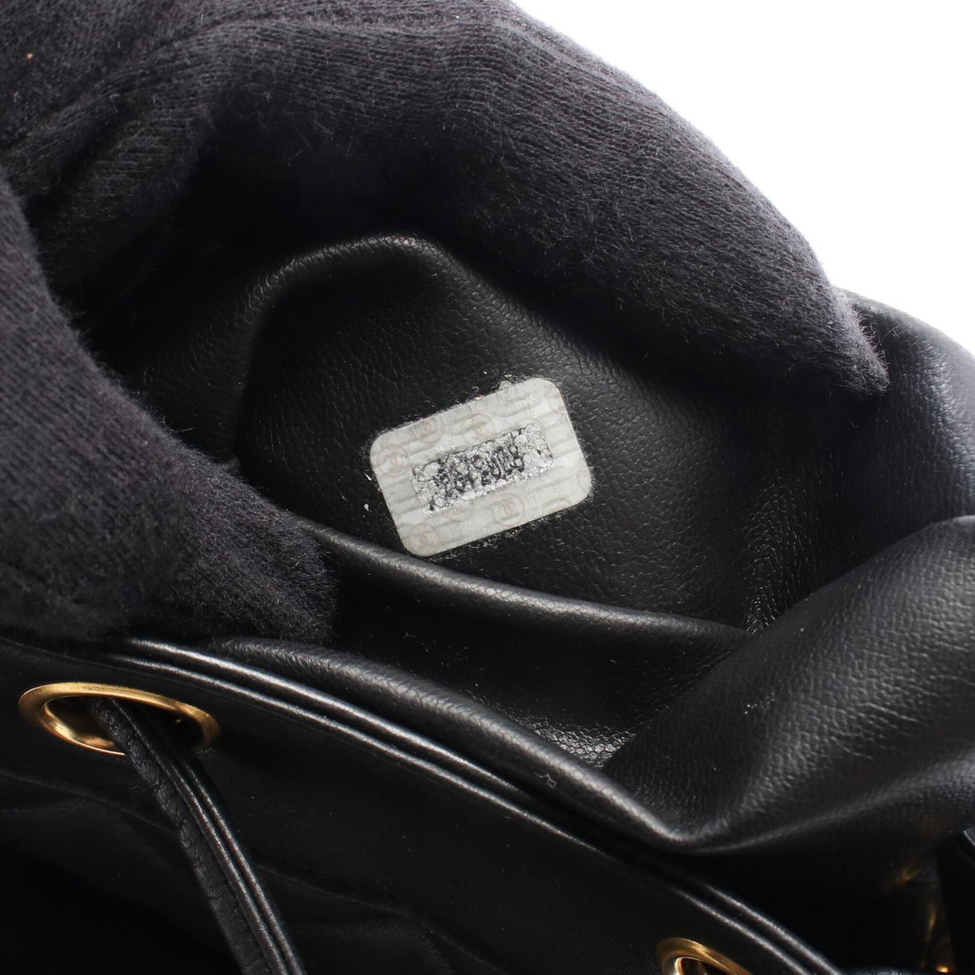 Chanel Black Leather Backpack Handbag (Pre-Owned)