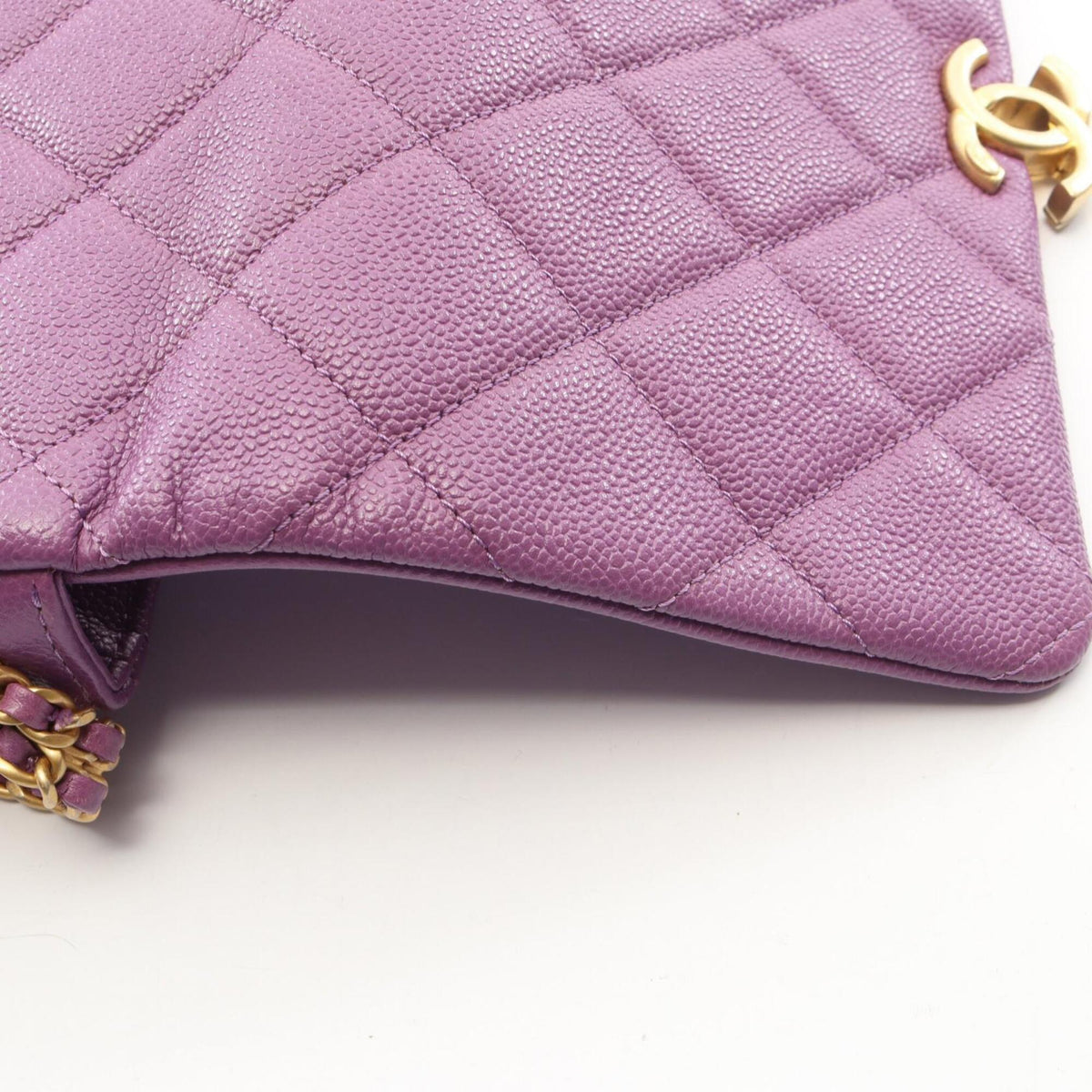 Chanel Purple Grained Calfskin Handbag Shoulder Bag (Pre-Owned)