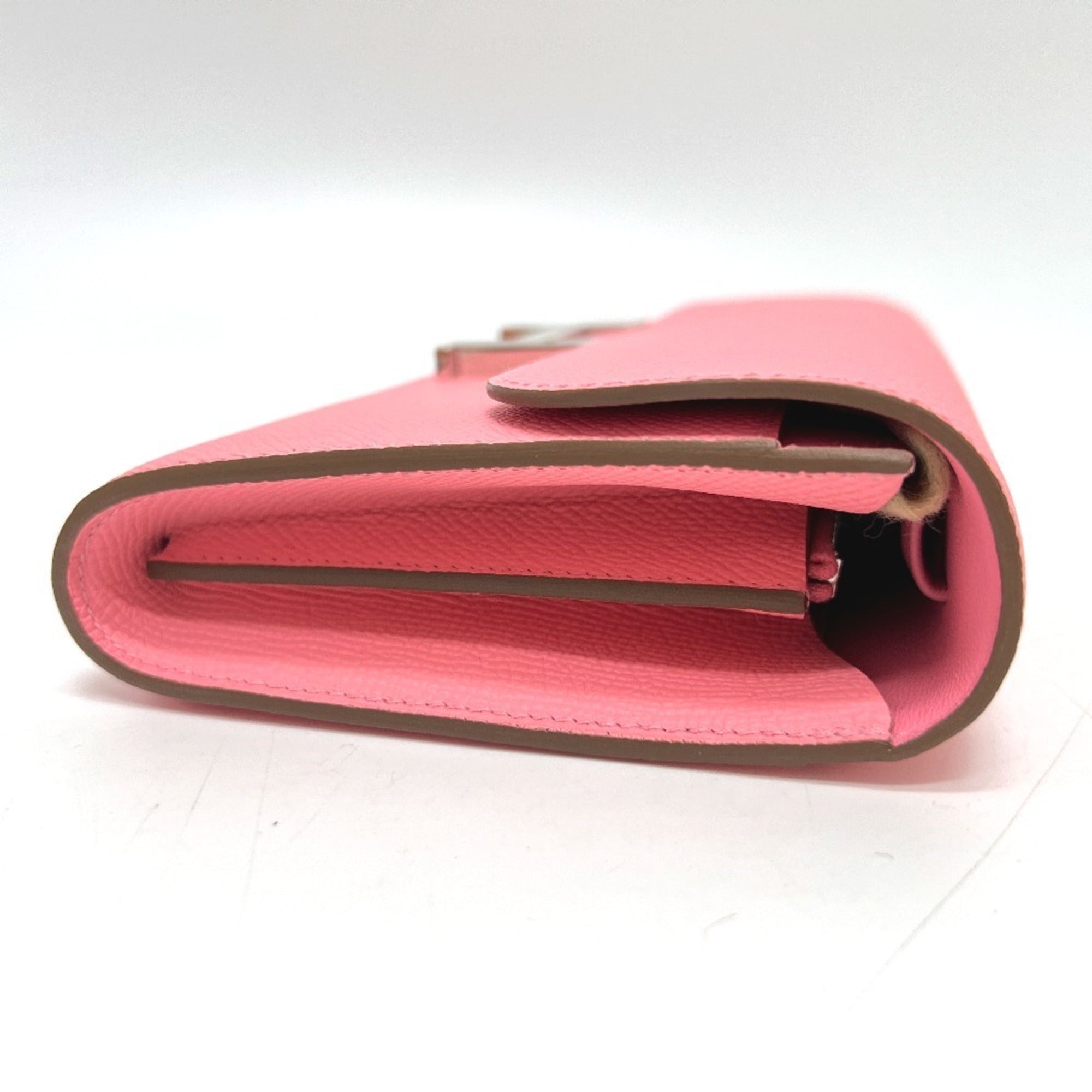 Hermes Pink Rose Confetti Epsom Leather Chain/Shoulder Wallet (Pre-Owned)