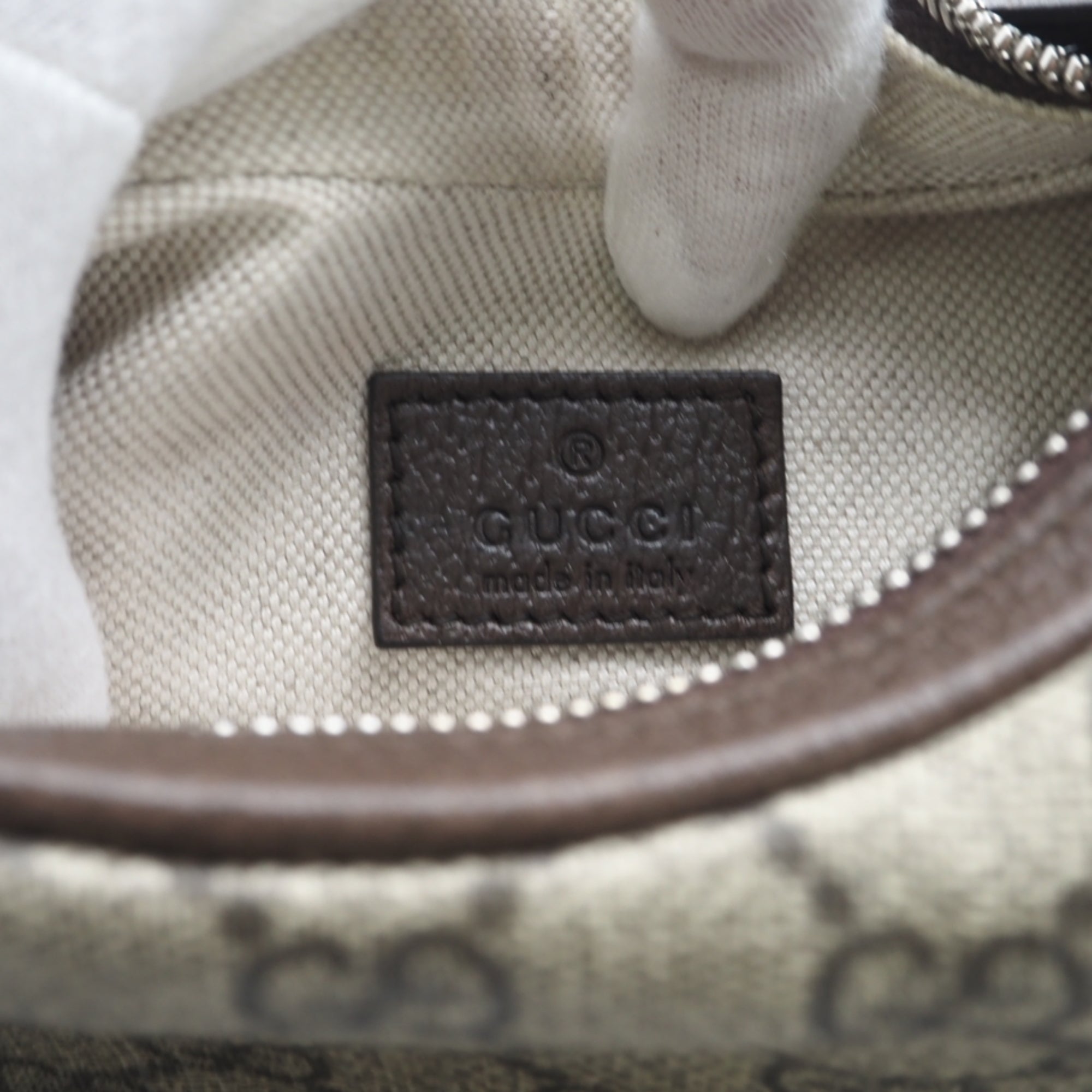 Gucci Beige Brown Coated Canvas Leather Handbag Shoulder Bag (Pre-Owned)