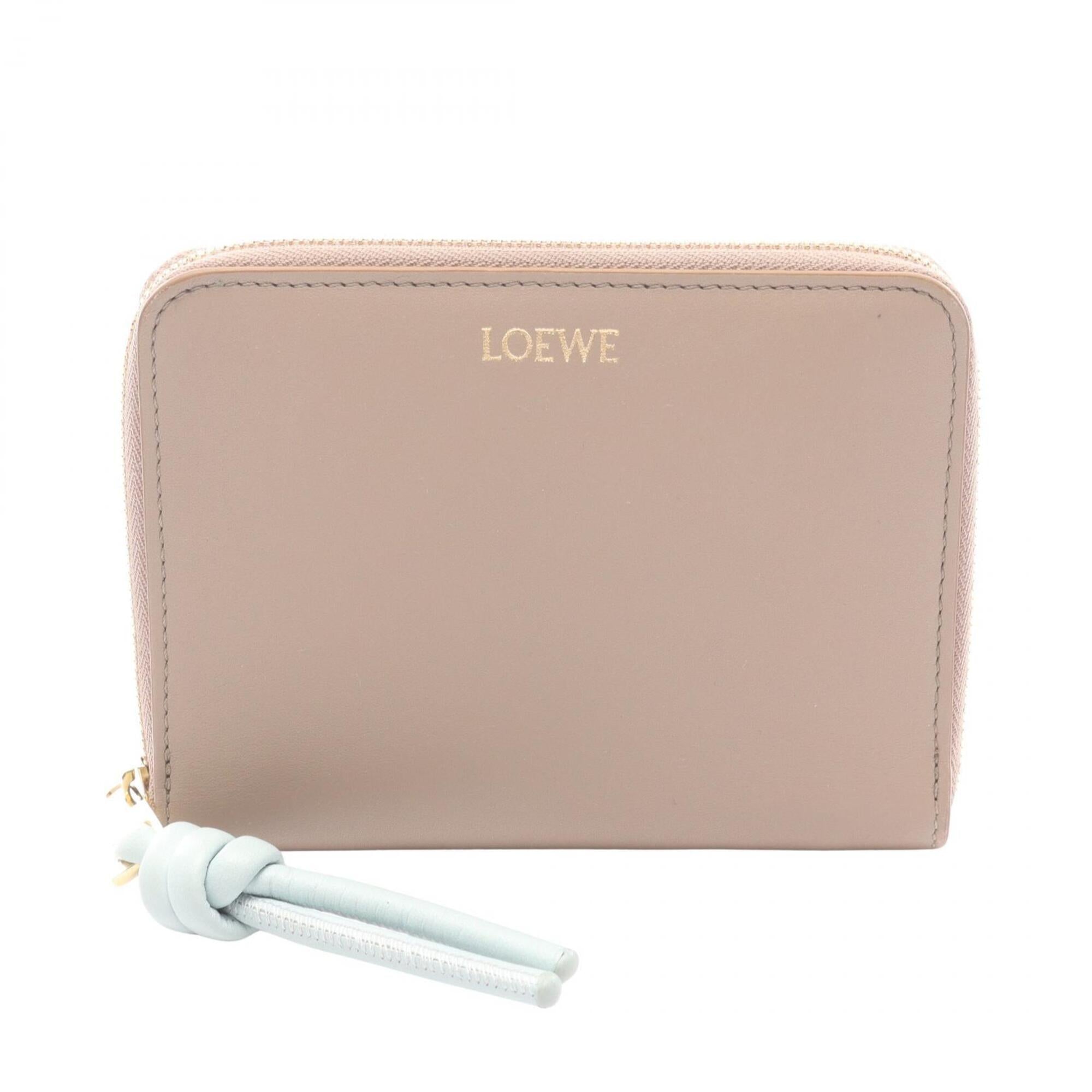 Loewe Beige Blue Leather Wallet (Bi-Fold) (Pre-Owned)