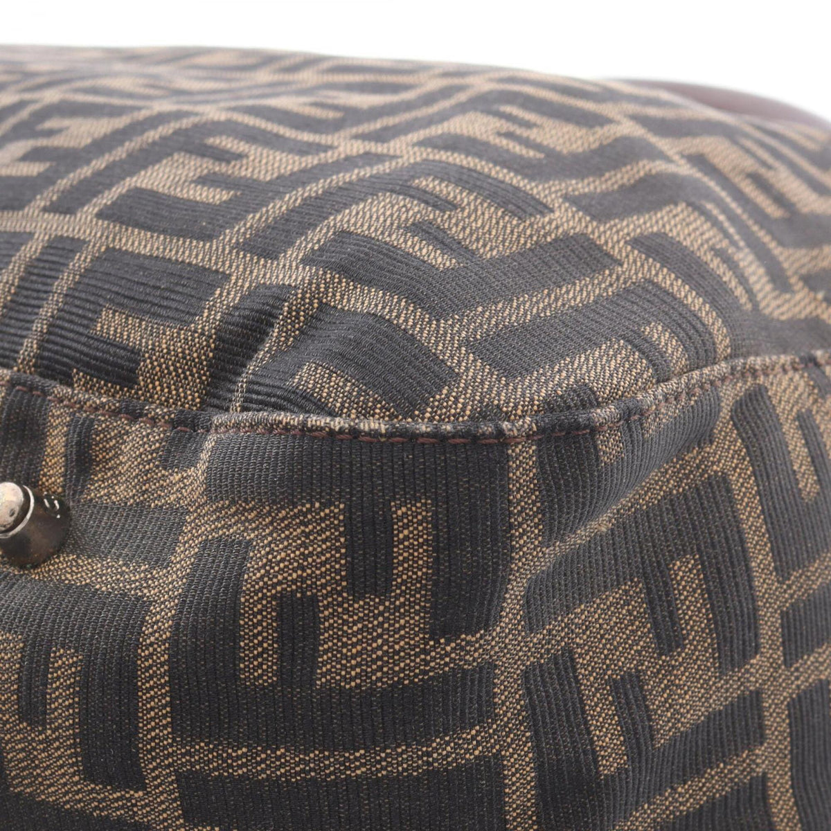 Fendi Brown Canvas Leather Handbag Tote Bag (Pre-Owned)