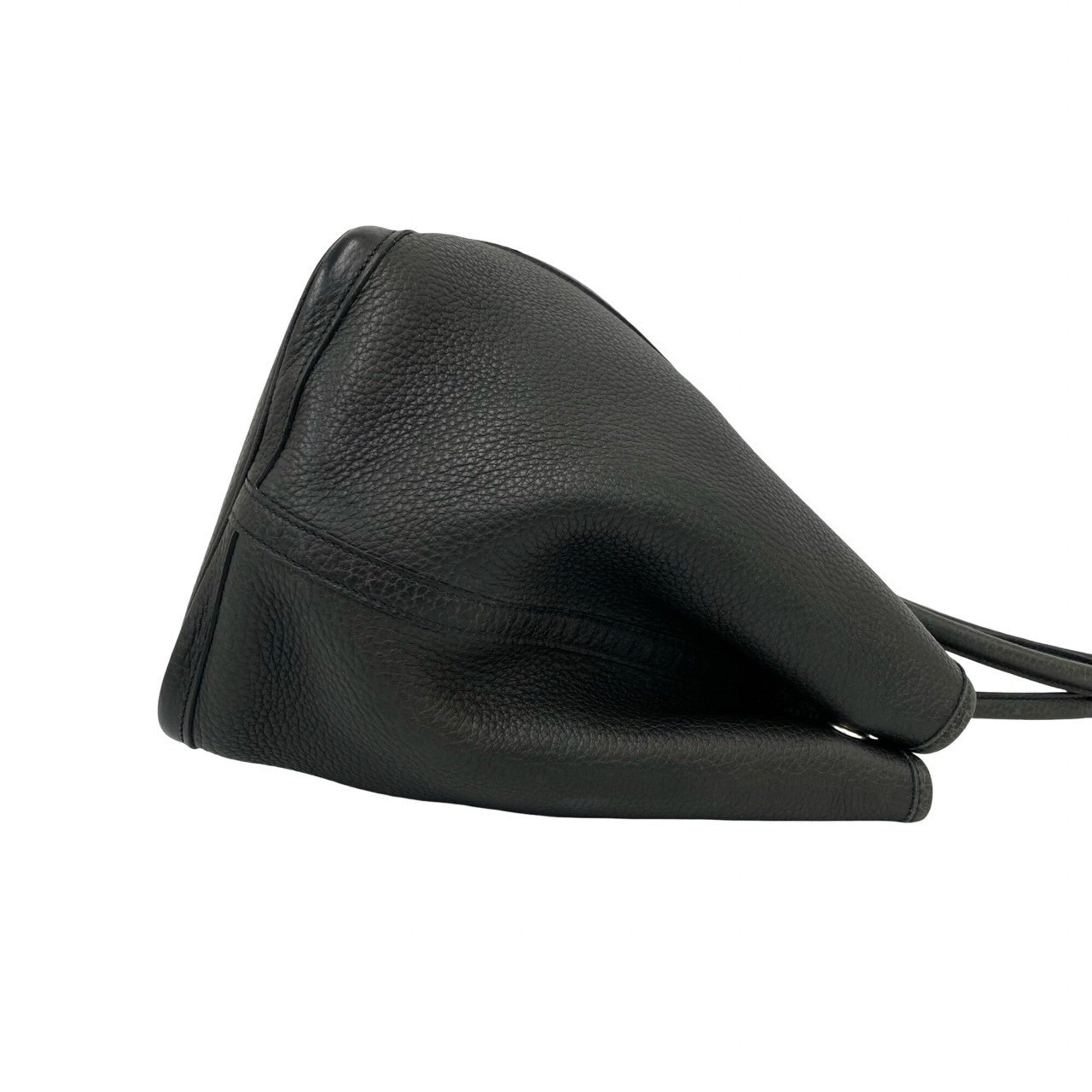 Hermes Black Negonda Leather Handbag Tote Bag (Pre-Owned)