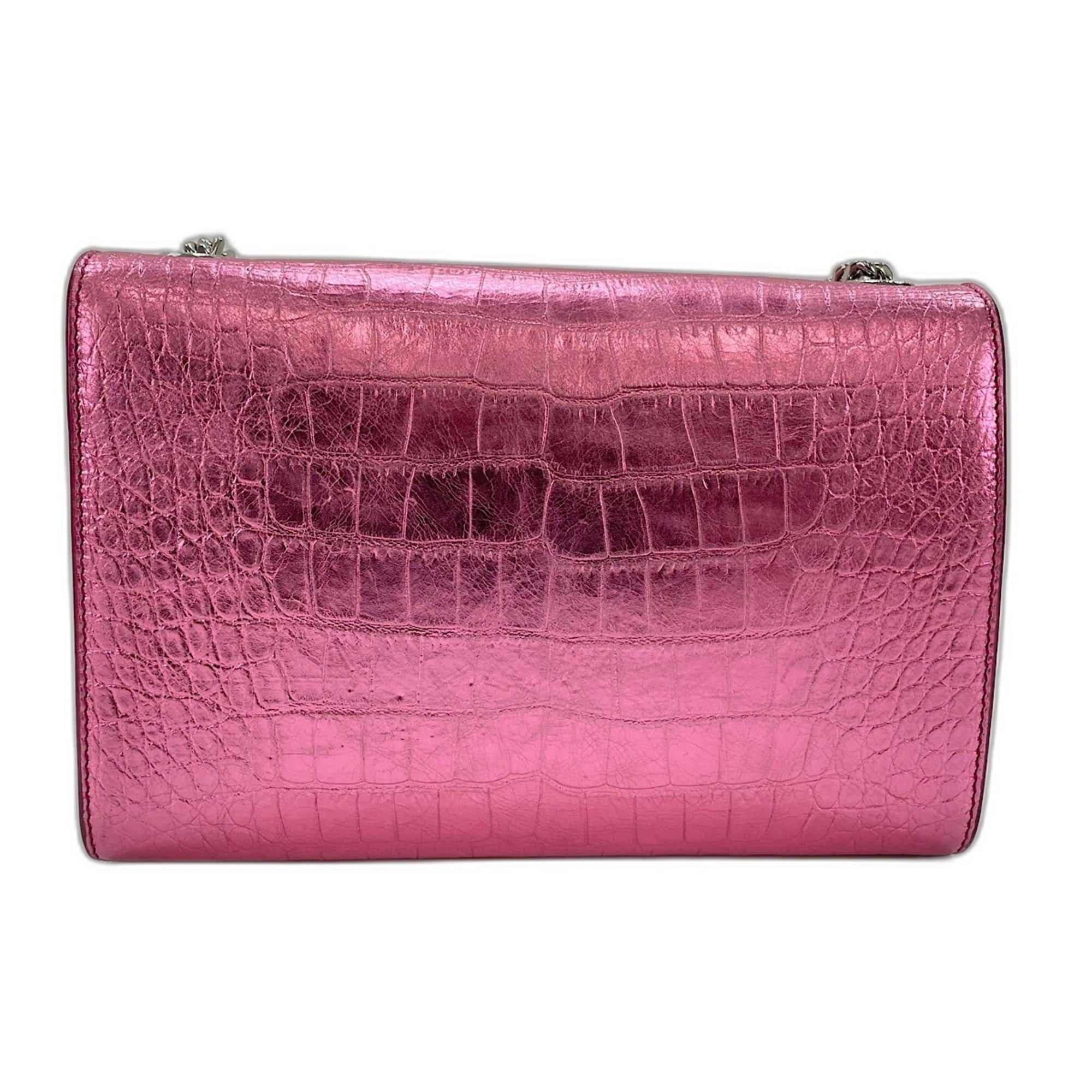 Yves Saint Laurent Cassandre Pink Leather Shoulder Bag (Pre-Owned)