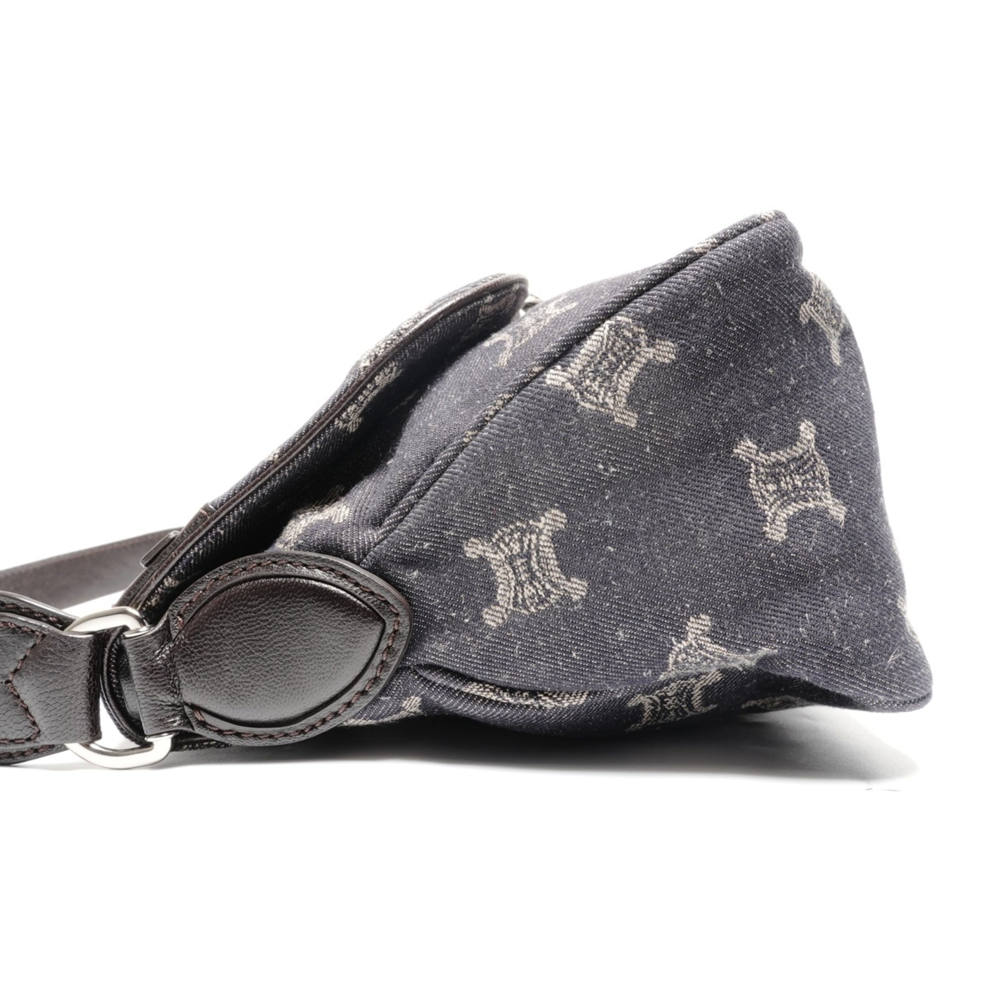 Celine Macadam Navy Denim Shoulder Bag (Pre-Owned)