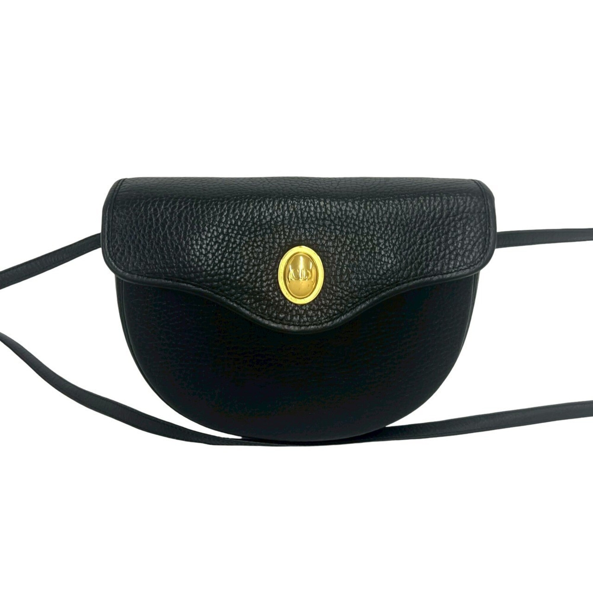 Christian Dior Black Leather Pochette Shoulder Bag (Pre-Owned)