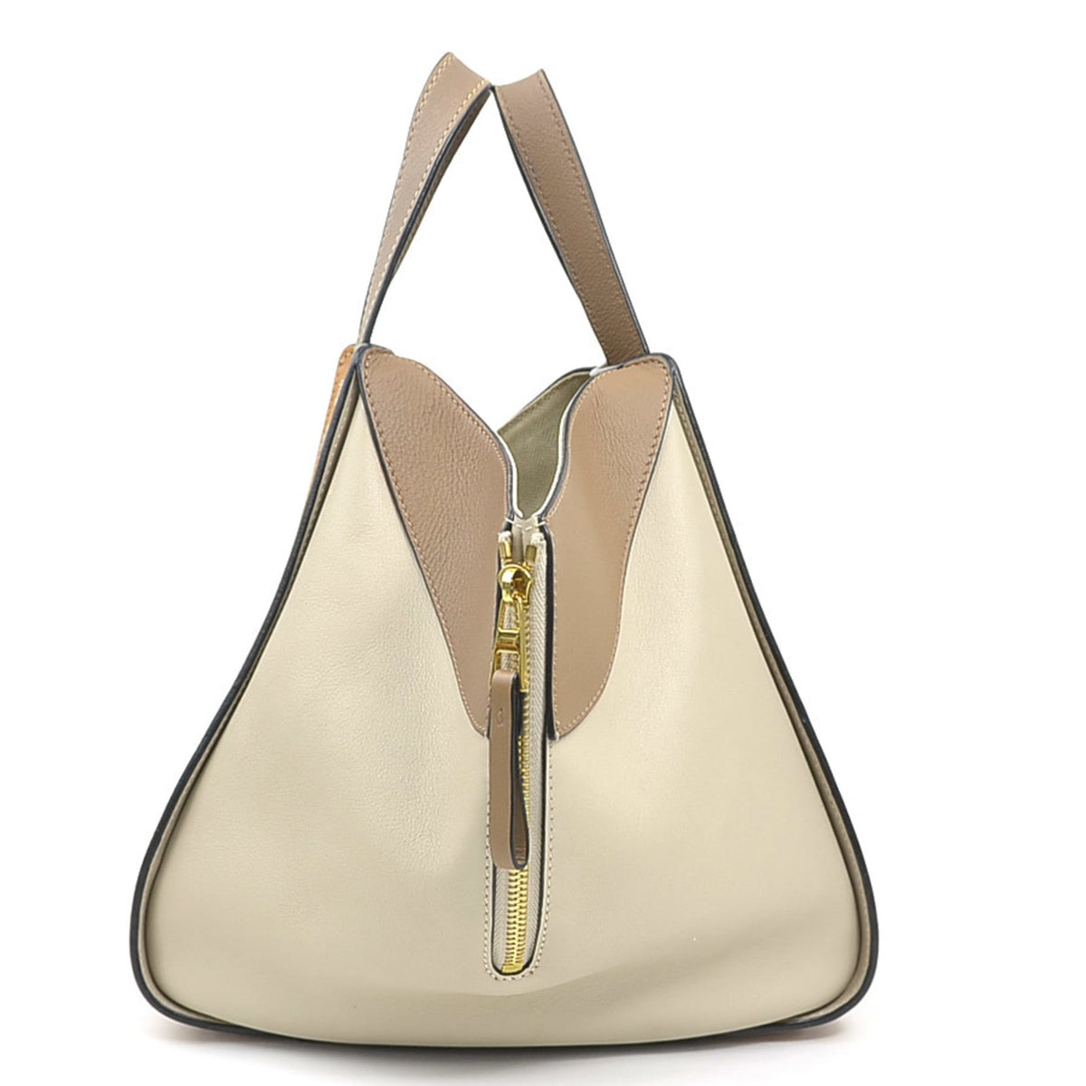 Loewe Brown Grayish Leather Handbag Shoulder Bag (Pre-Owned)