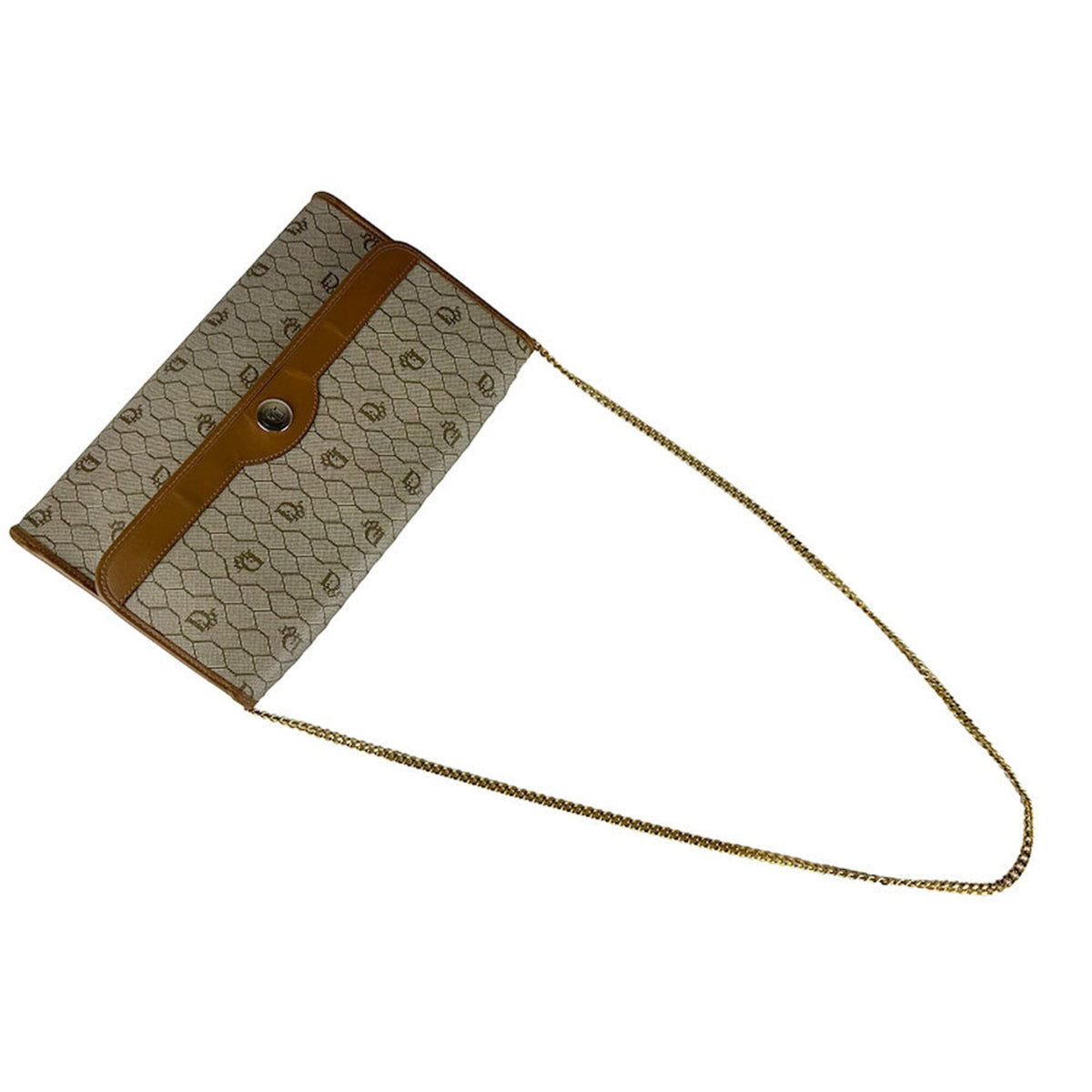 Christian Dior Beige Brown Pvc Shoulder Bag (Pre-Owned)