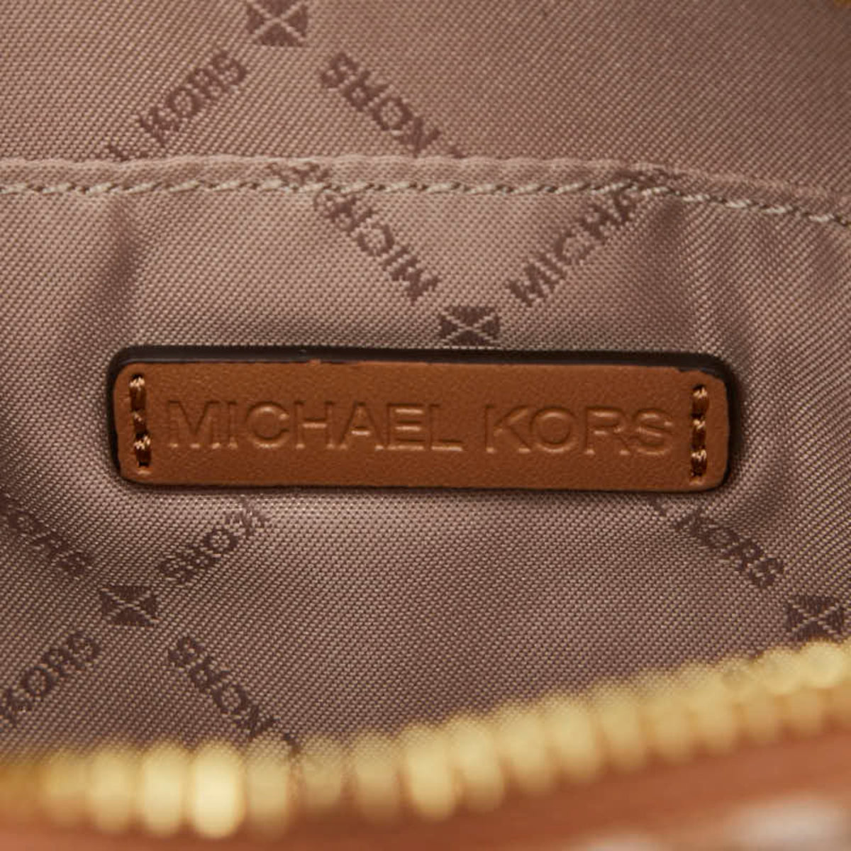 Michael Kors Brown Canvas Leather Pouch Shoulder Bag (Pre-Owned)