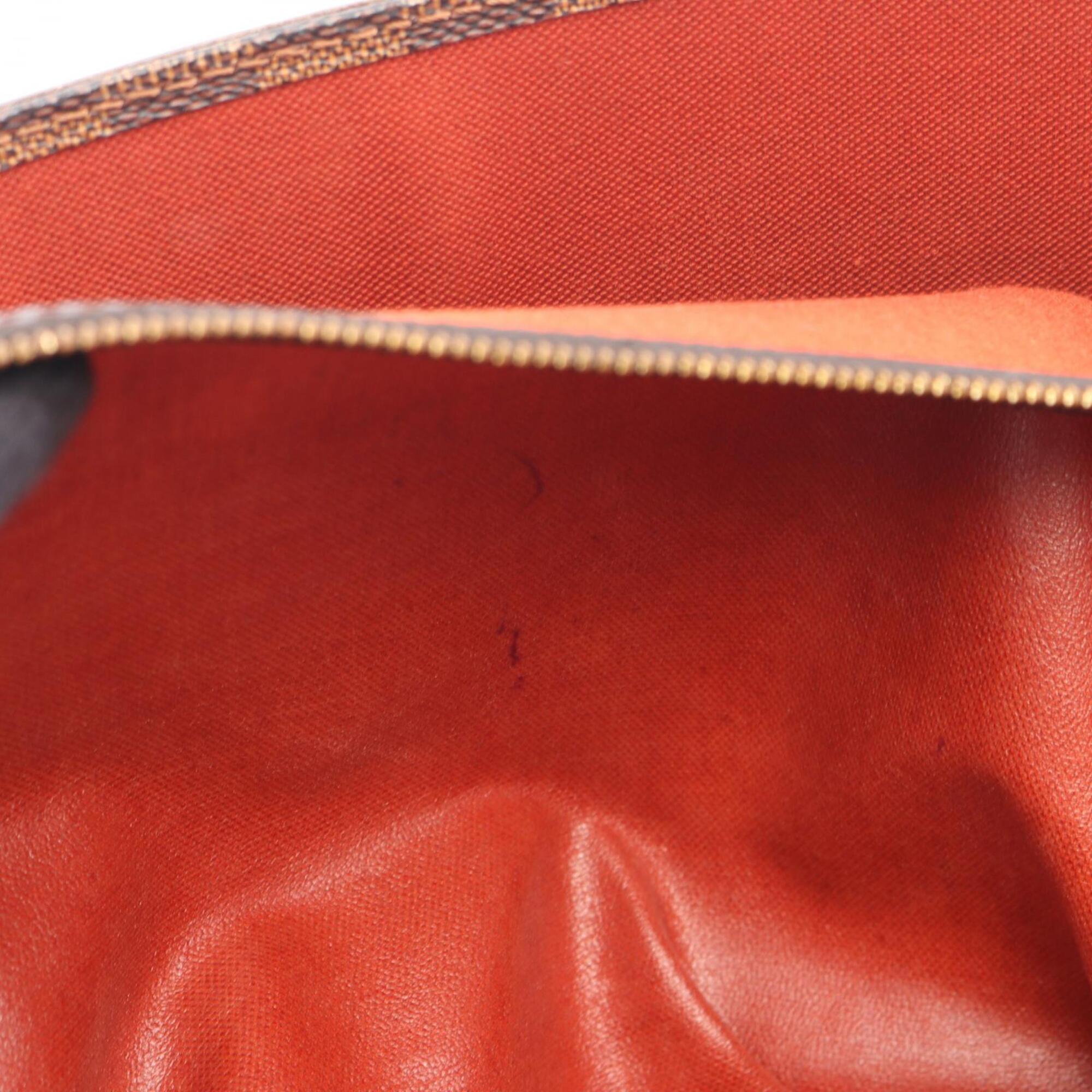 Louis Vuitton Brown Coated Canvas Pvc Damier Canvas Leather Boston Bag Handbag (Pre-Owned)