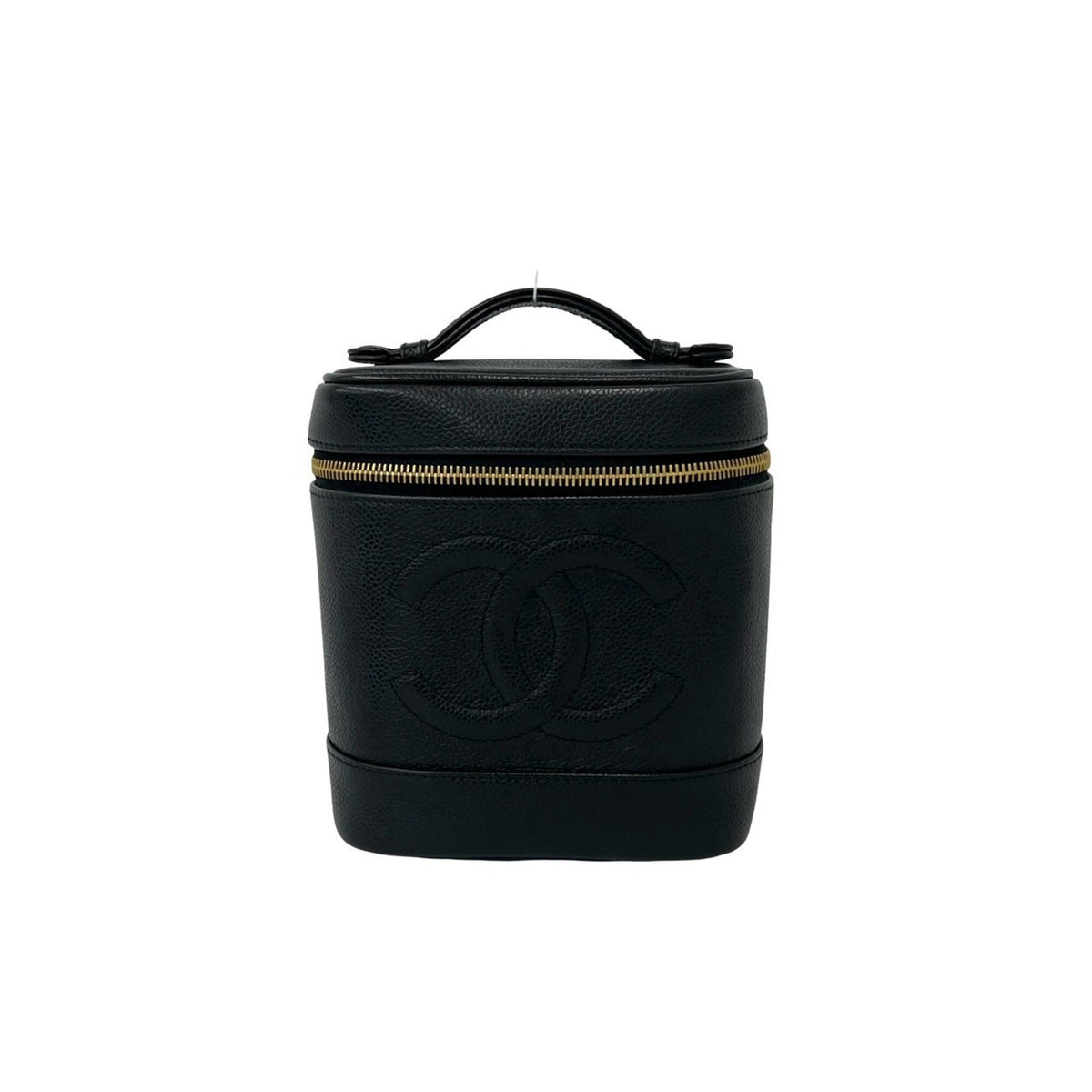 Chanel Black Grained Calfskin Handbag Vanity Bag (Pre-Owned)