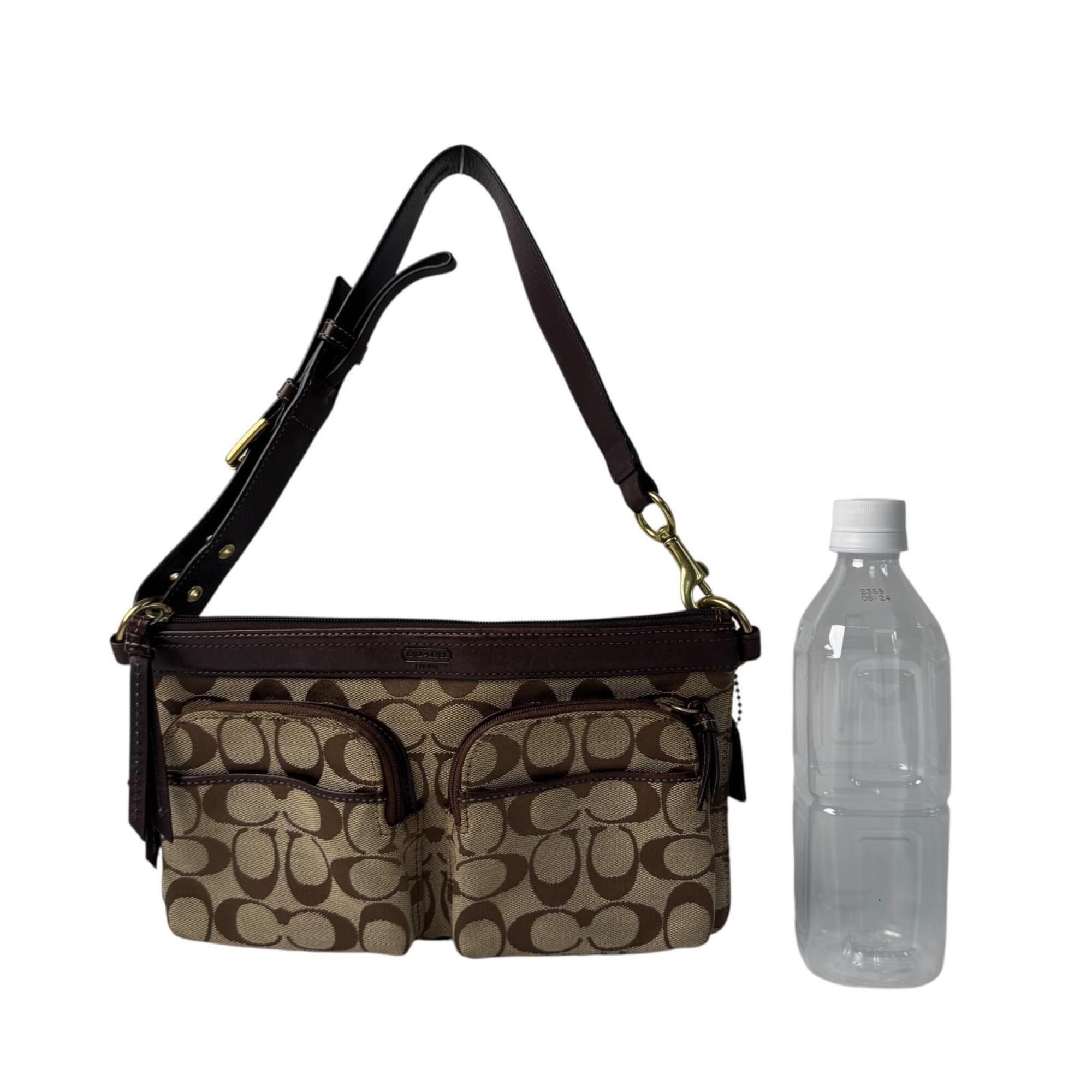 Coach Brown Canvas Leather Shoulder Bag (Pre-Owned)