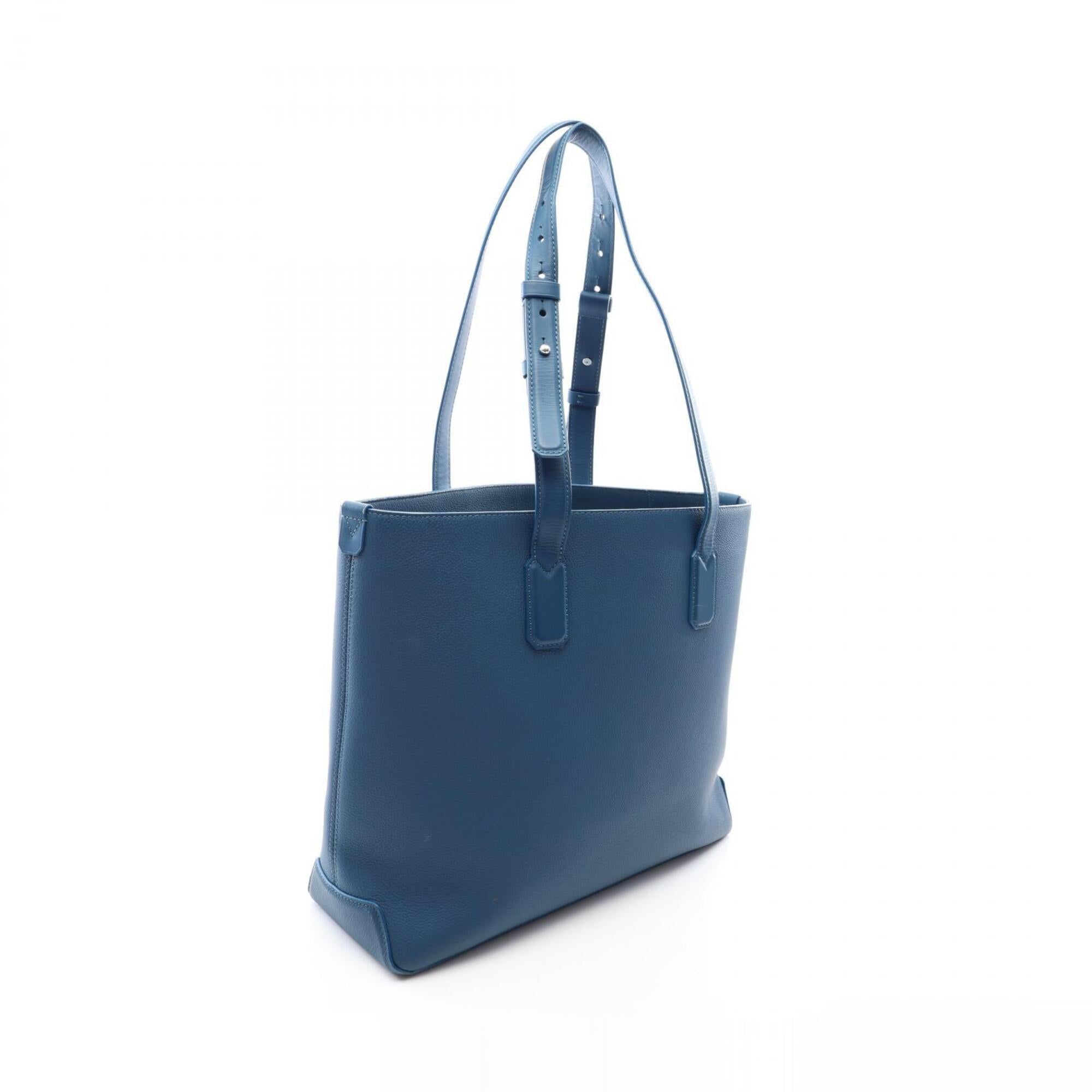 Louis Vuitton Blue Leather Handbag Tote Bag (Pre-Owned)