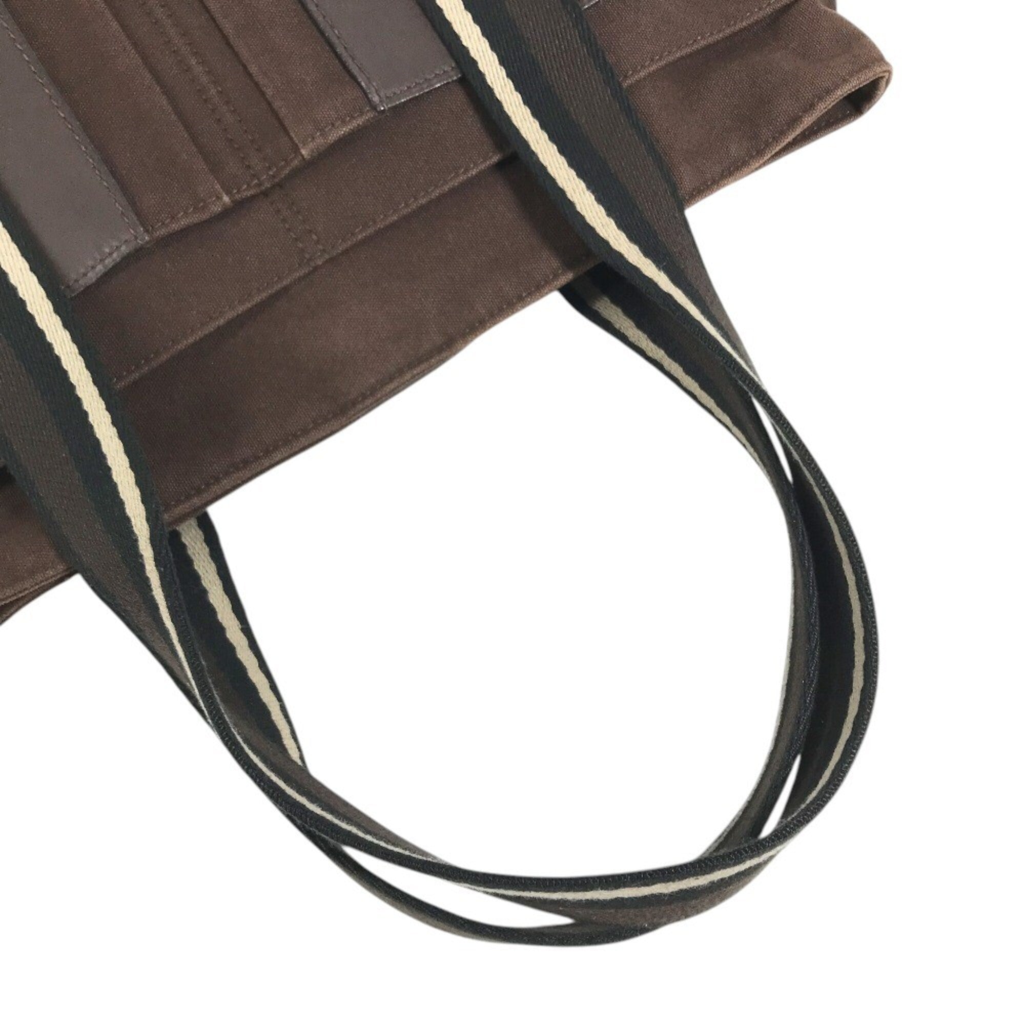 Hermes Brown Canvas Handbag Shoulder Bag Tote Bag (Pre-Owned)