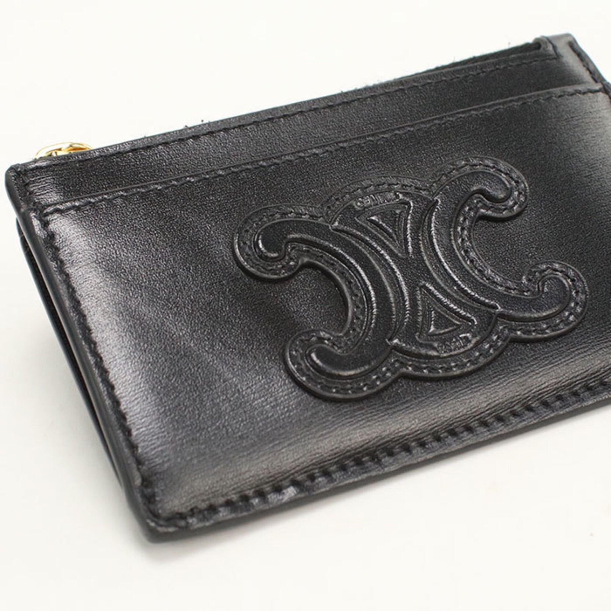 Celine Black Leather Coin Purse/Coin Case (Pre-Owned)
