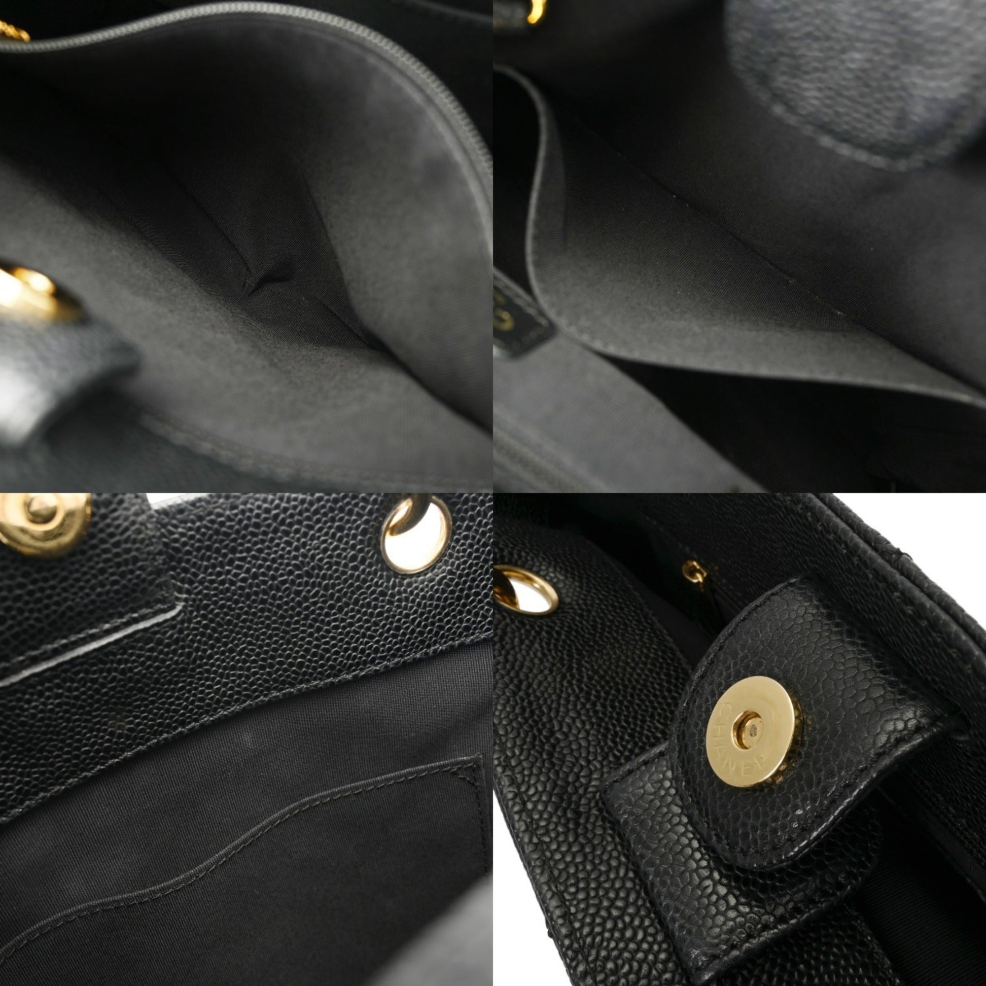 Chanel Black Grained Calfskin Tote Bag (Pre-Owned)