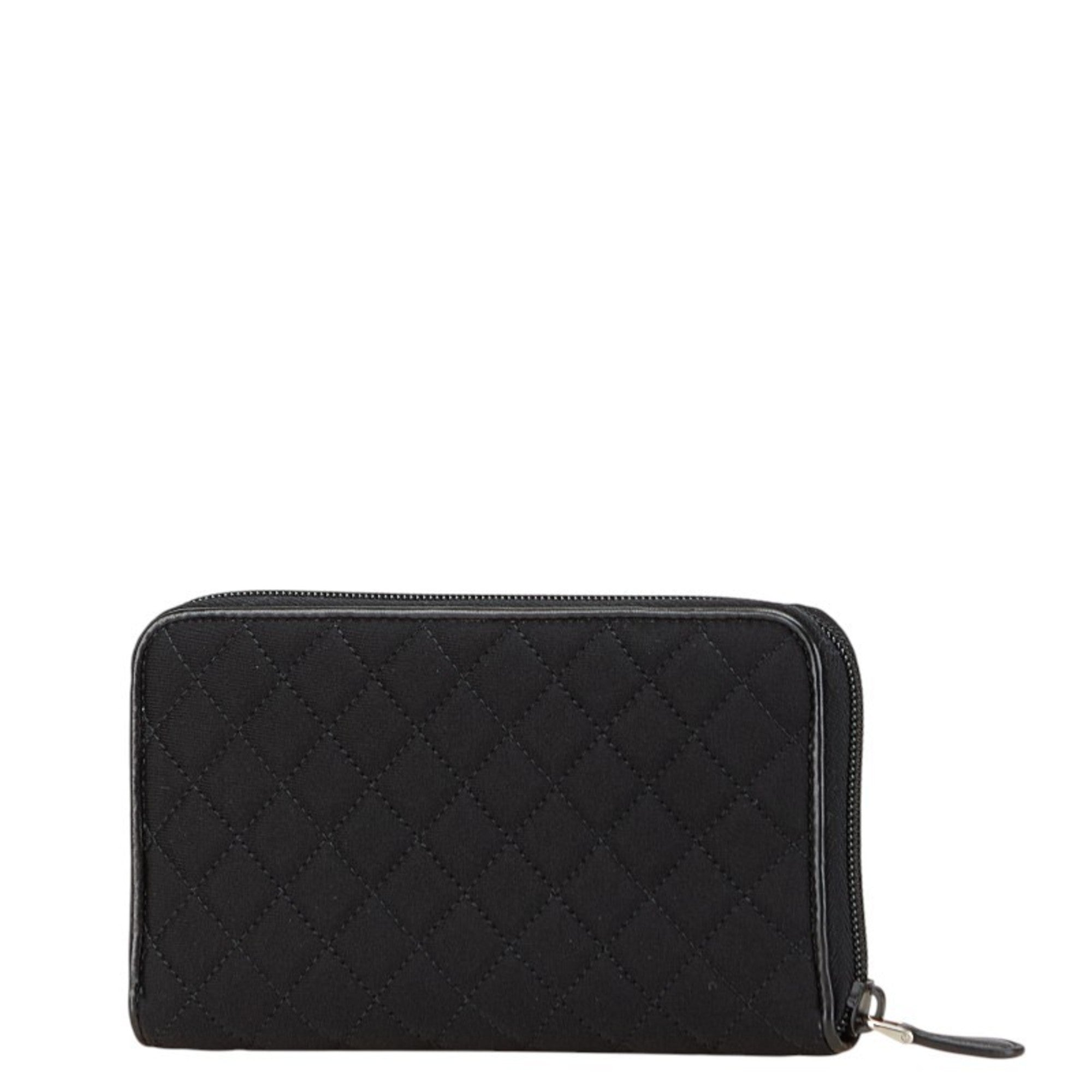 Prada Black Nylon Leather Long Wallet (Bi-Fold) (Pre-Owned)