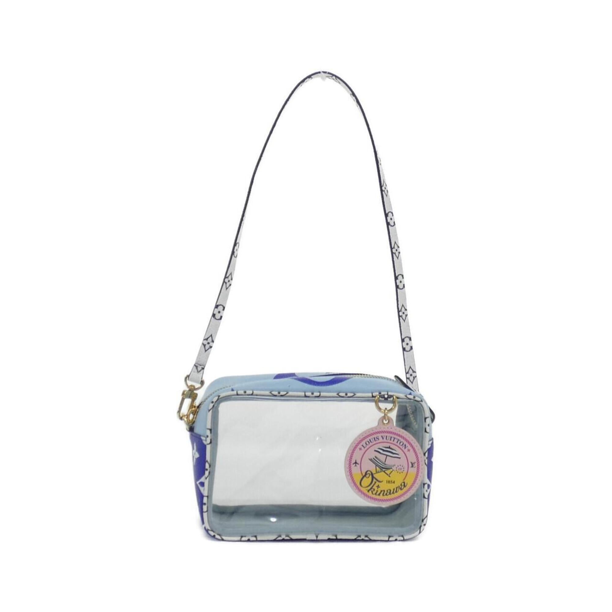 Louis Vuitton Blue Coated Canvas Handbag Pouch (Pre-Owned)