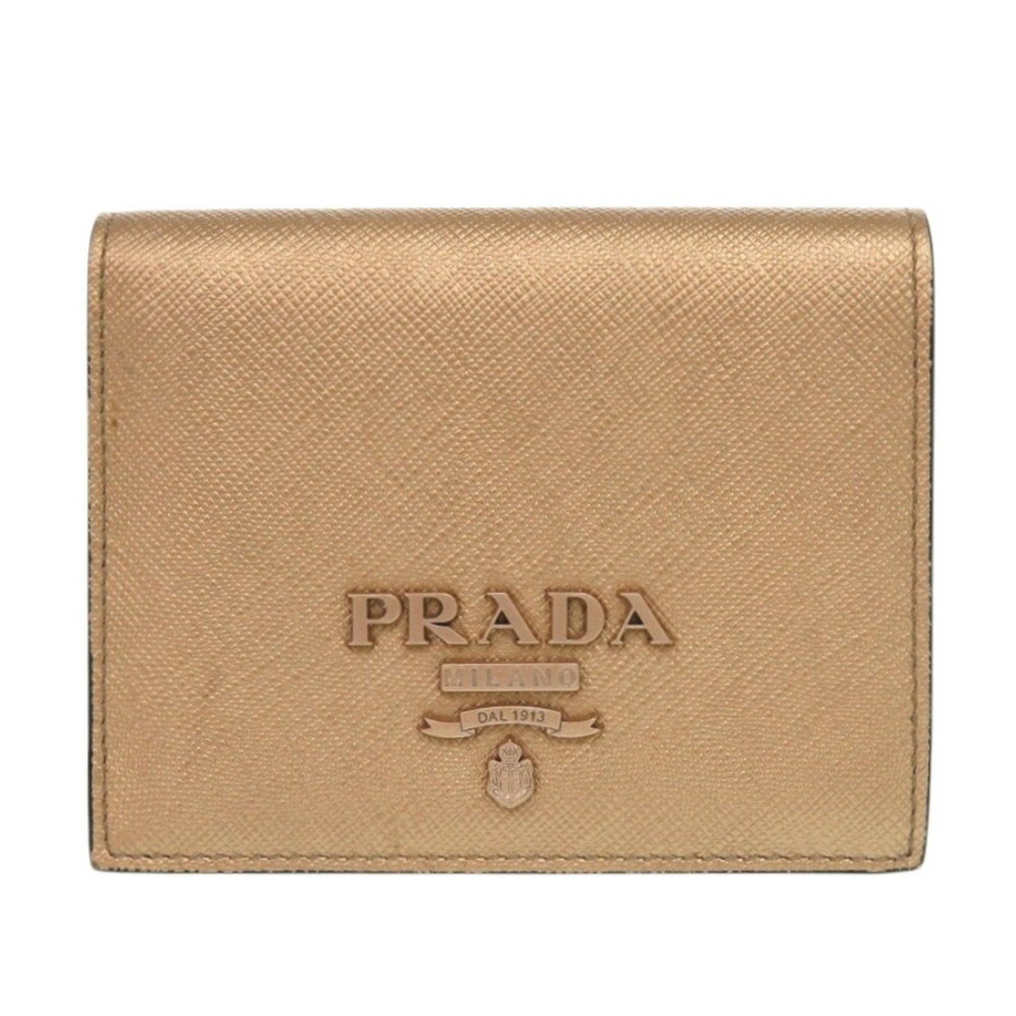 Prada Gold Saffiano Wallet (Bi-Fold) (Pre-Owned)